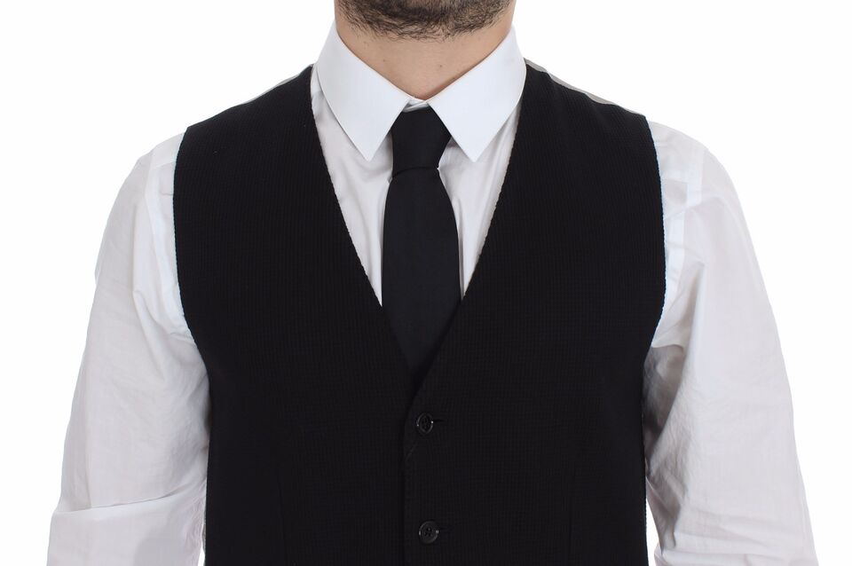 Zwarte katoenen vest blazerjas