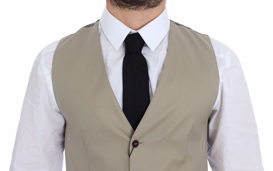 Beige katoenen vest blazerjasje