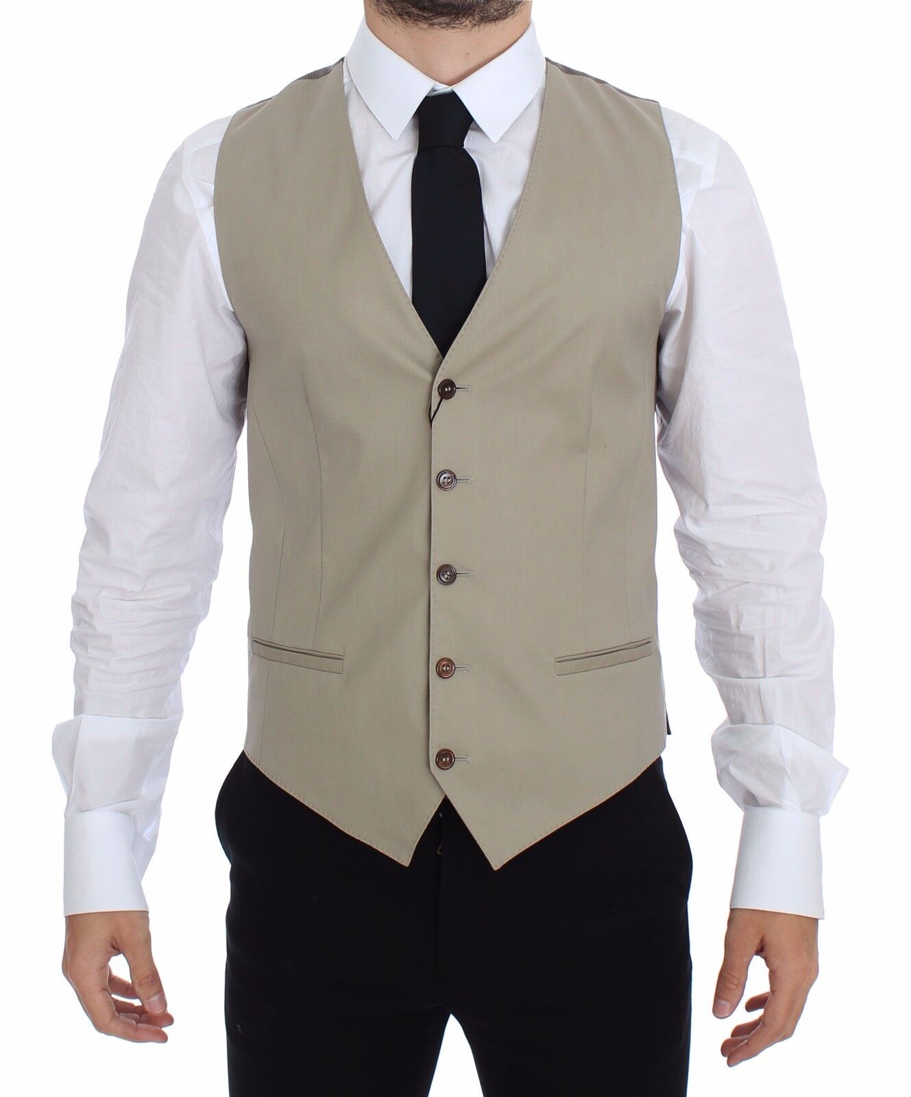 Beige katoenen vest blazerjasje