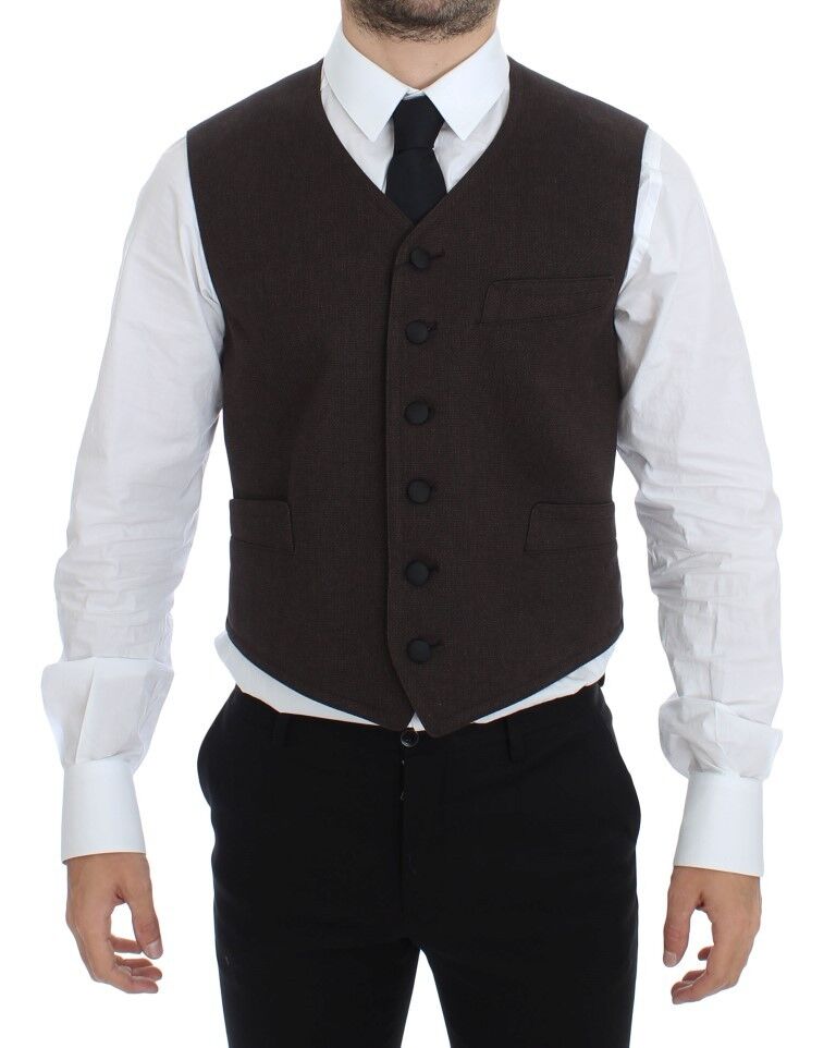 Bruin katoenen gilet