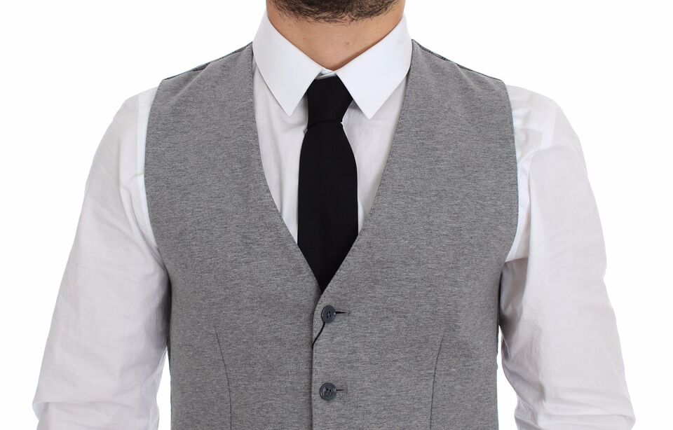 Grijze katoenen stretch vestblazer