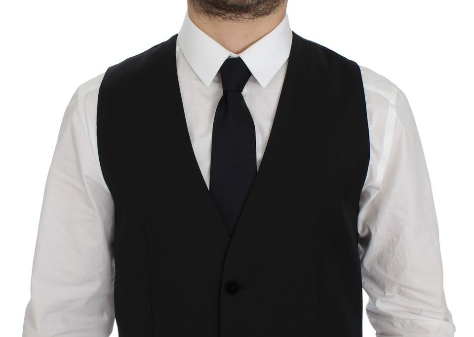 Zwarte wollen formele jurk vest gilet weste