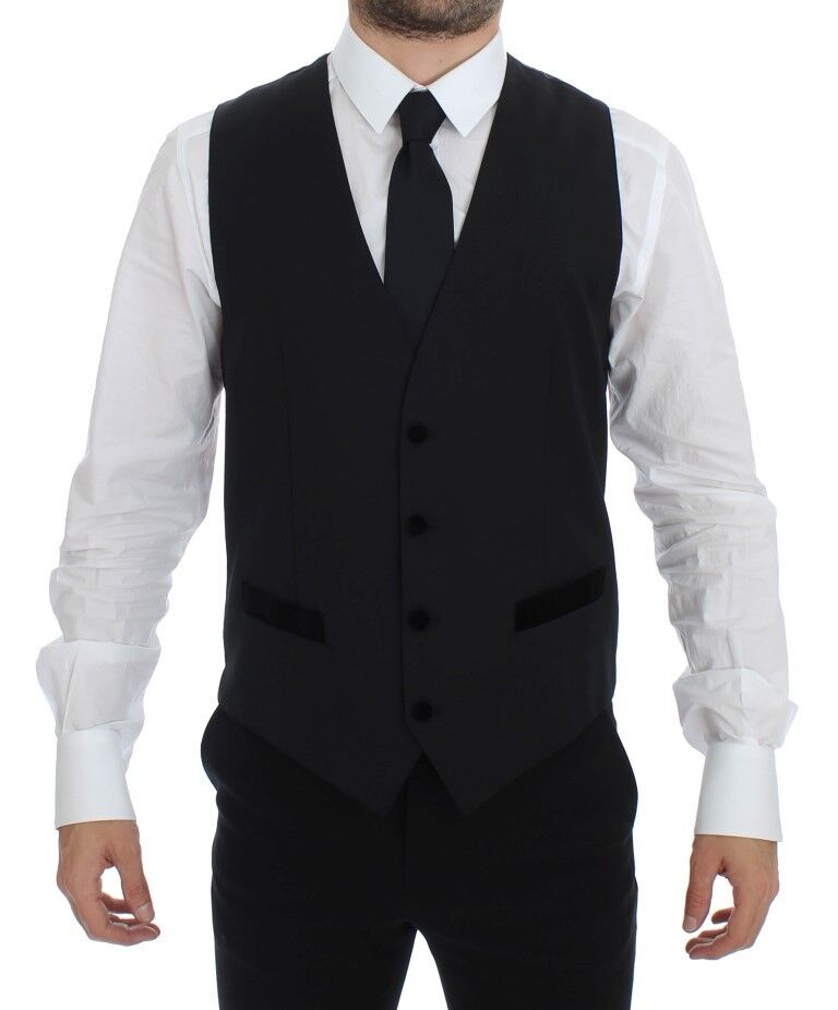 Zwarte wollen formele jurk vest gilet weste