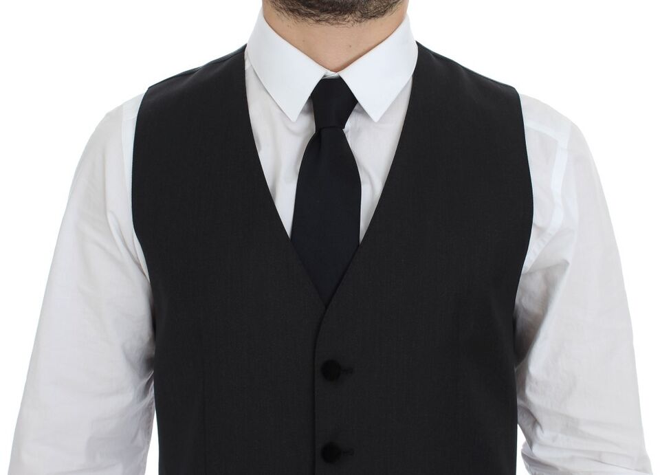 Grijze wollen formele jurk vest gilet weste
