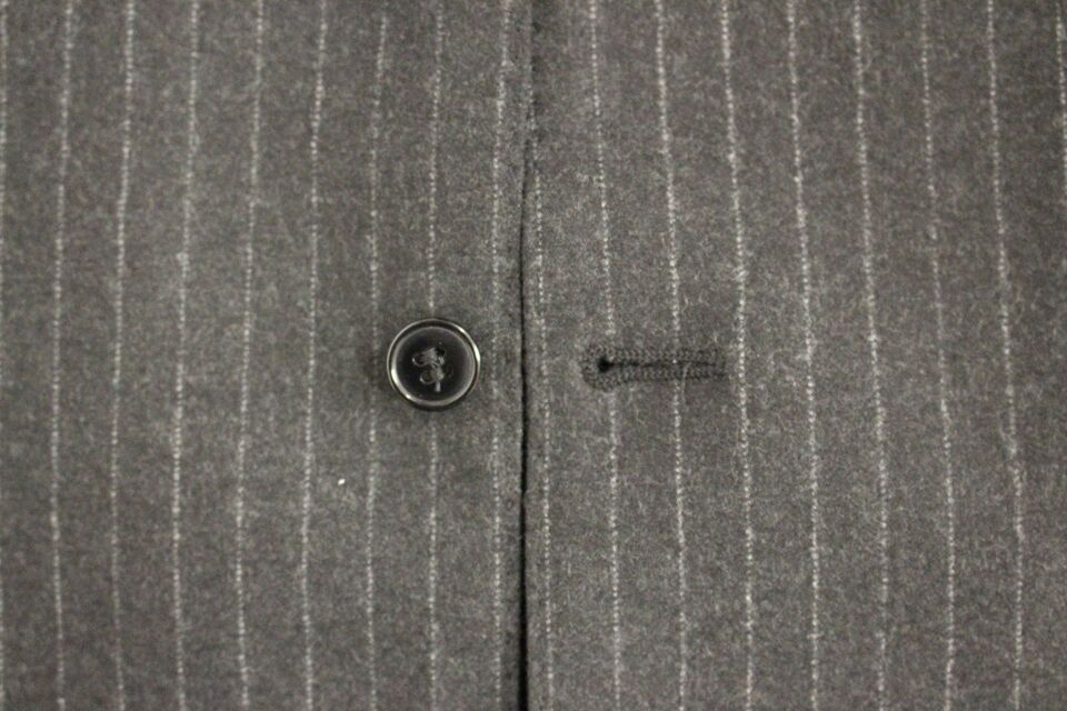 Grijs gestreept wollen vest met logo