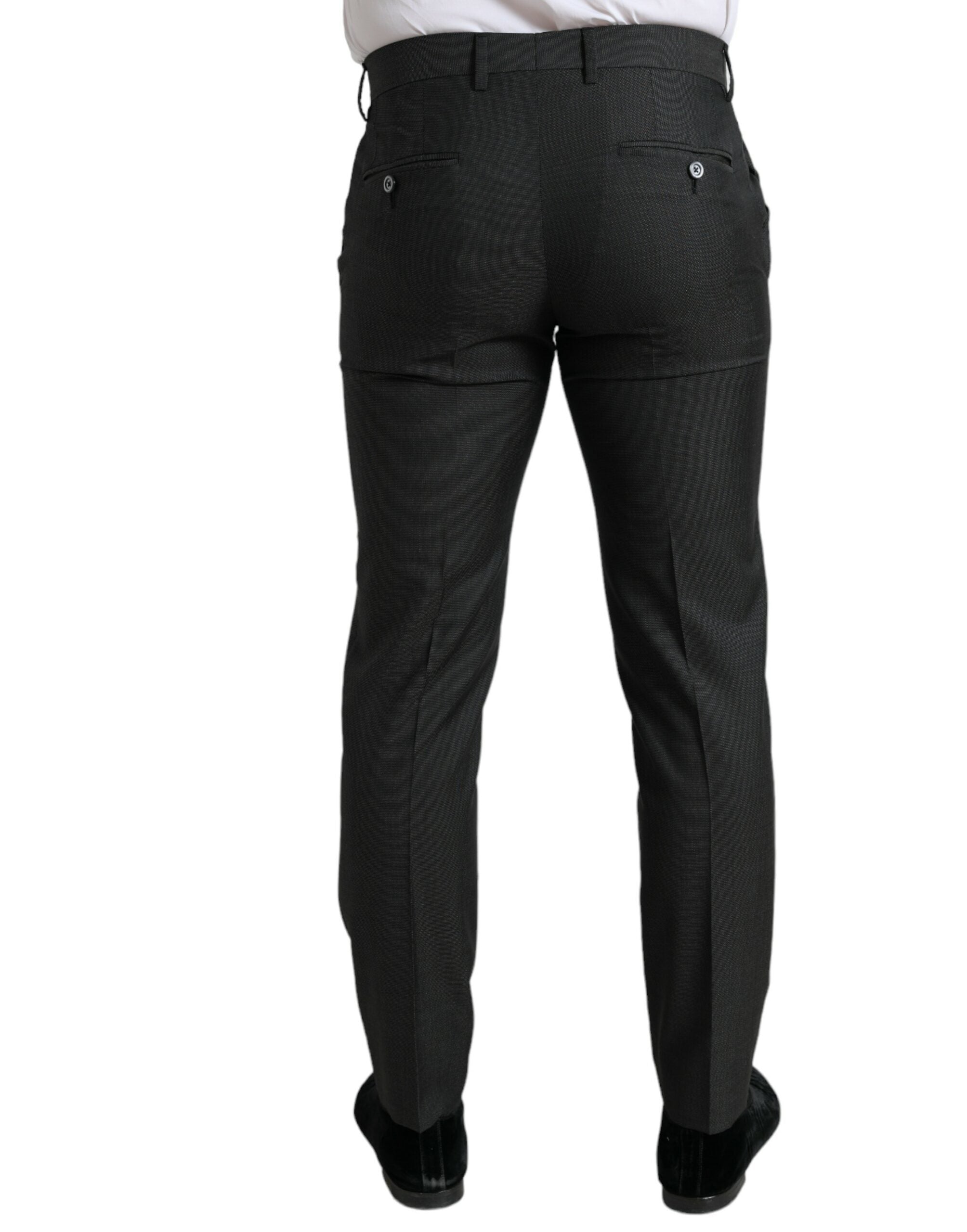Donkergrijze stretch slim formele broek