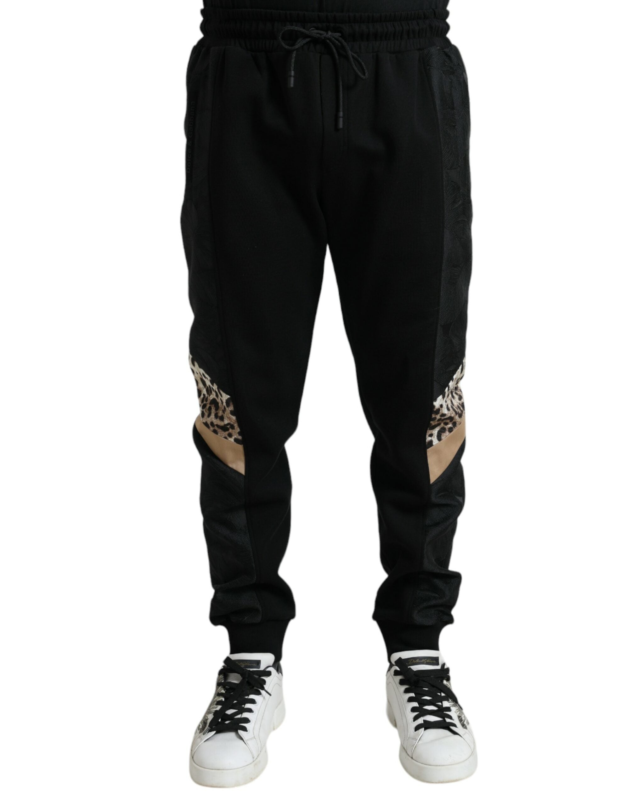 Zwarte katoenen slim-fit joggingbroek met stretch