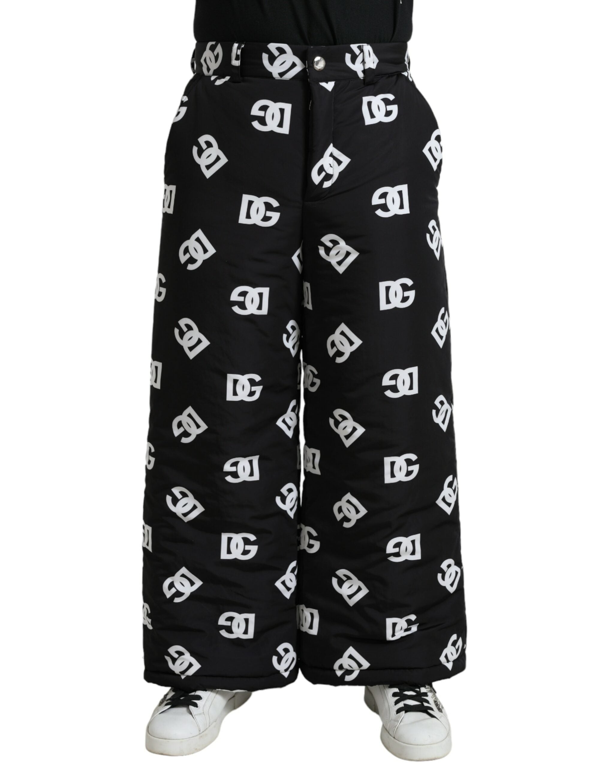 Zwarte logo DG print wijde broek