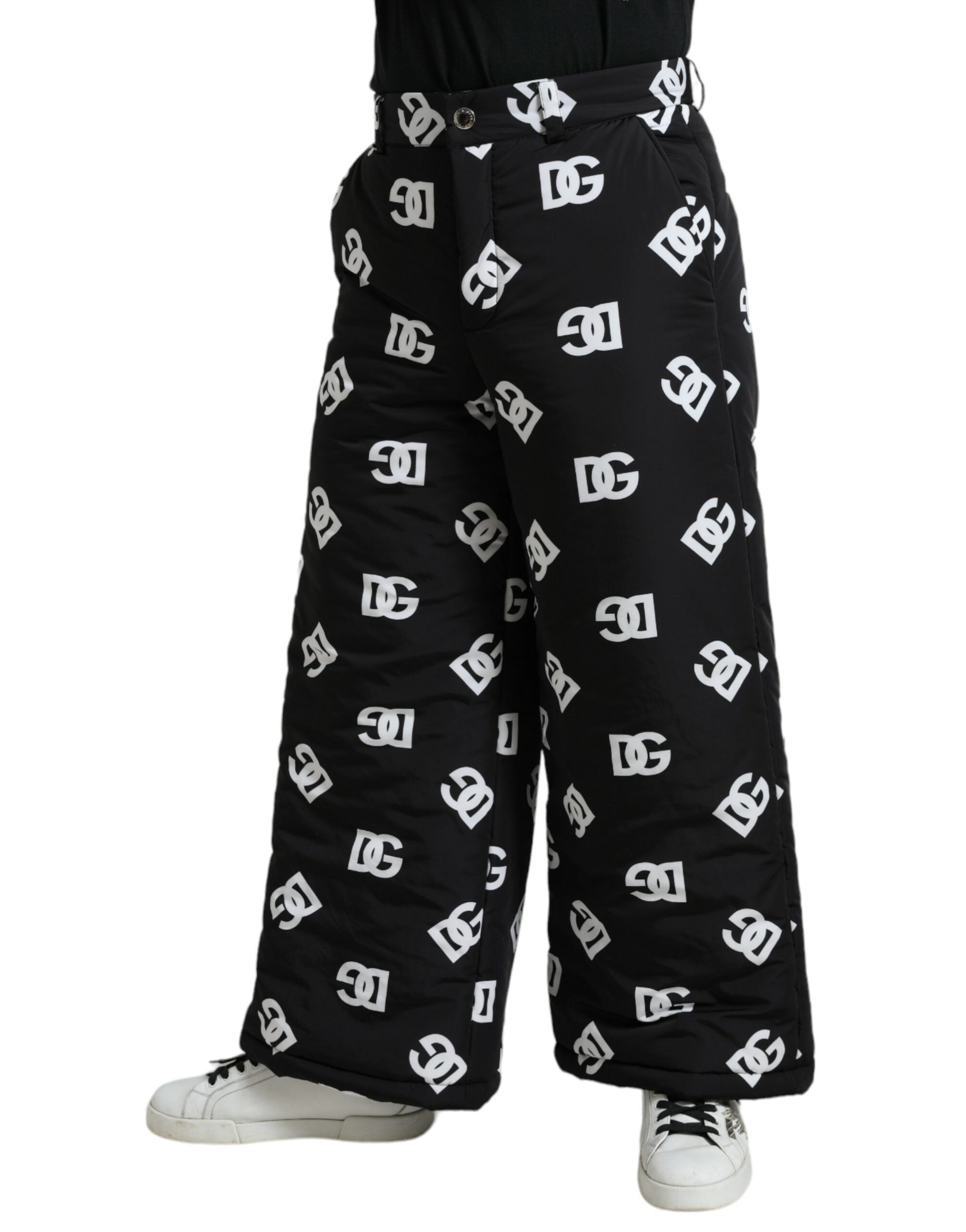 Zwarte logo DG print wijde broek