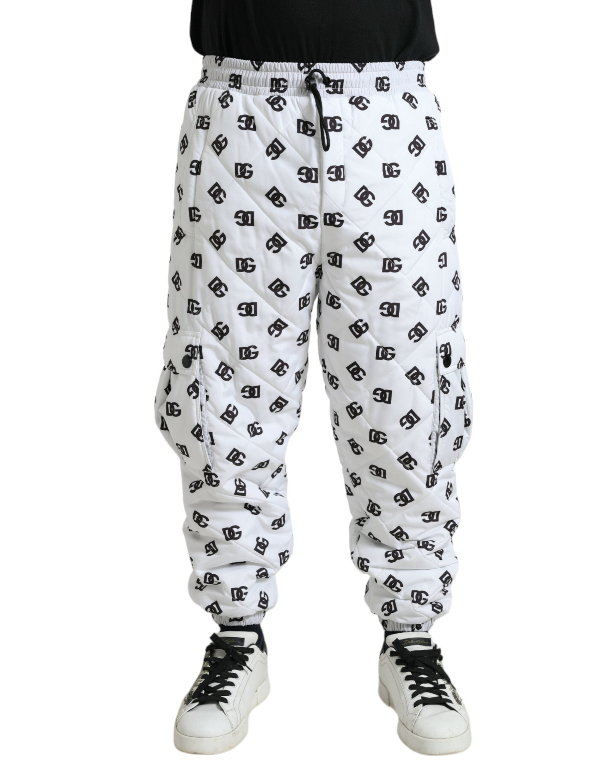 Witte Logo DG Print Heren Joggingbroek met Joggingbroek