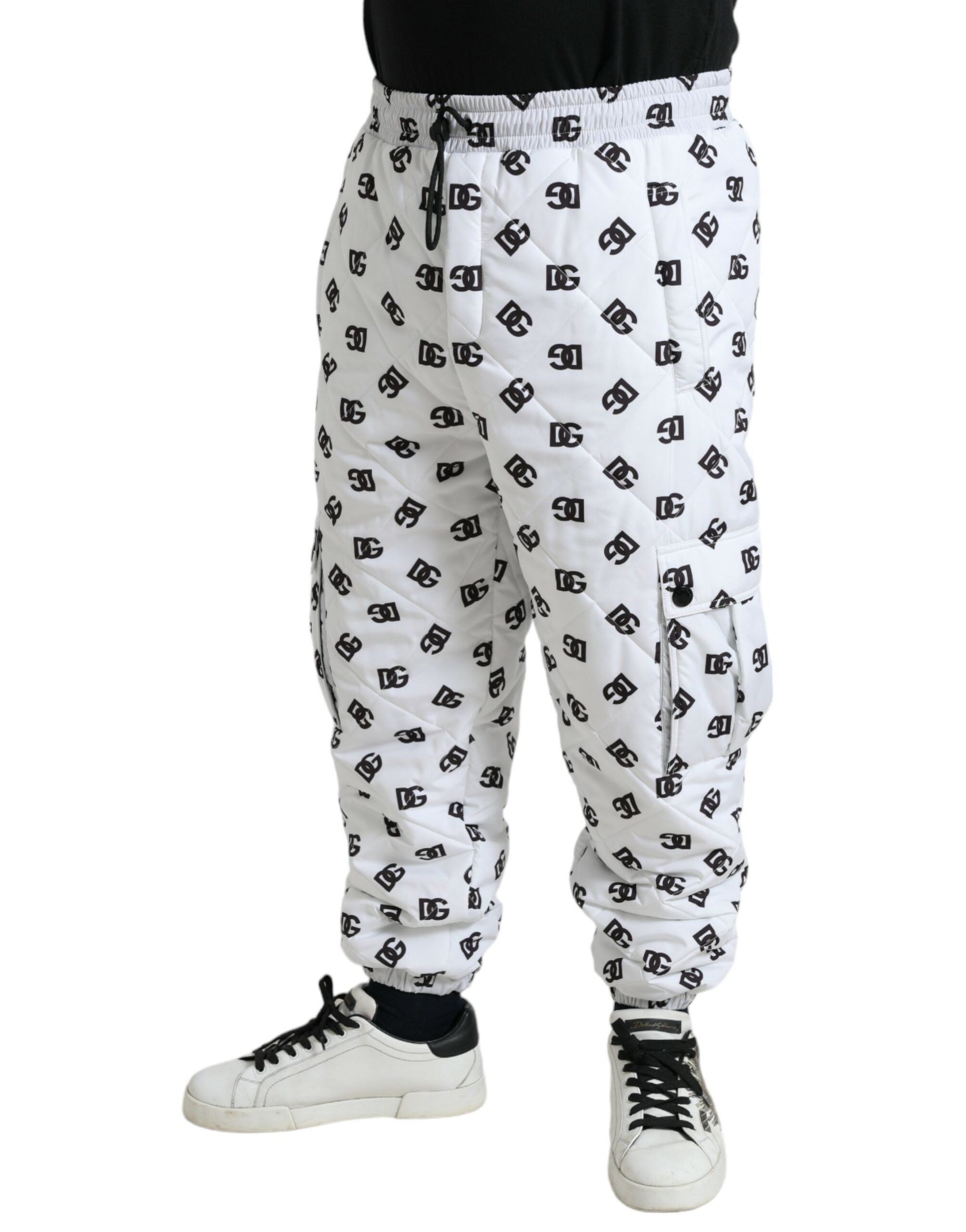 Witte Logo DG Print Heren Joggingbroek met Joggingbroek