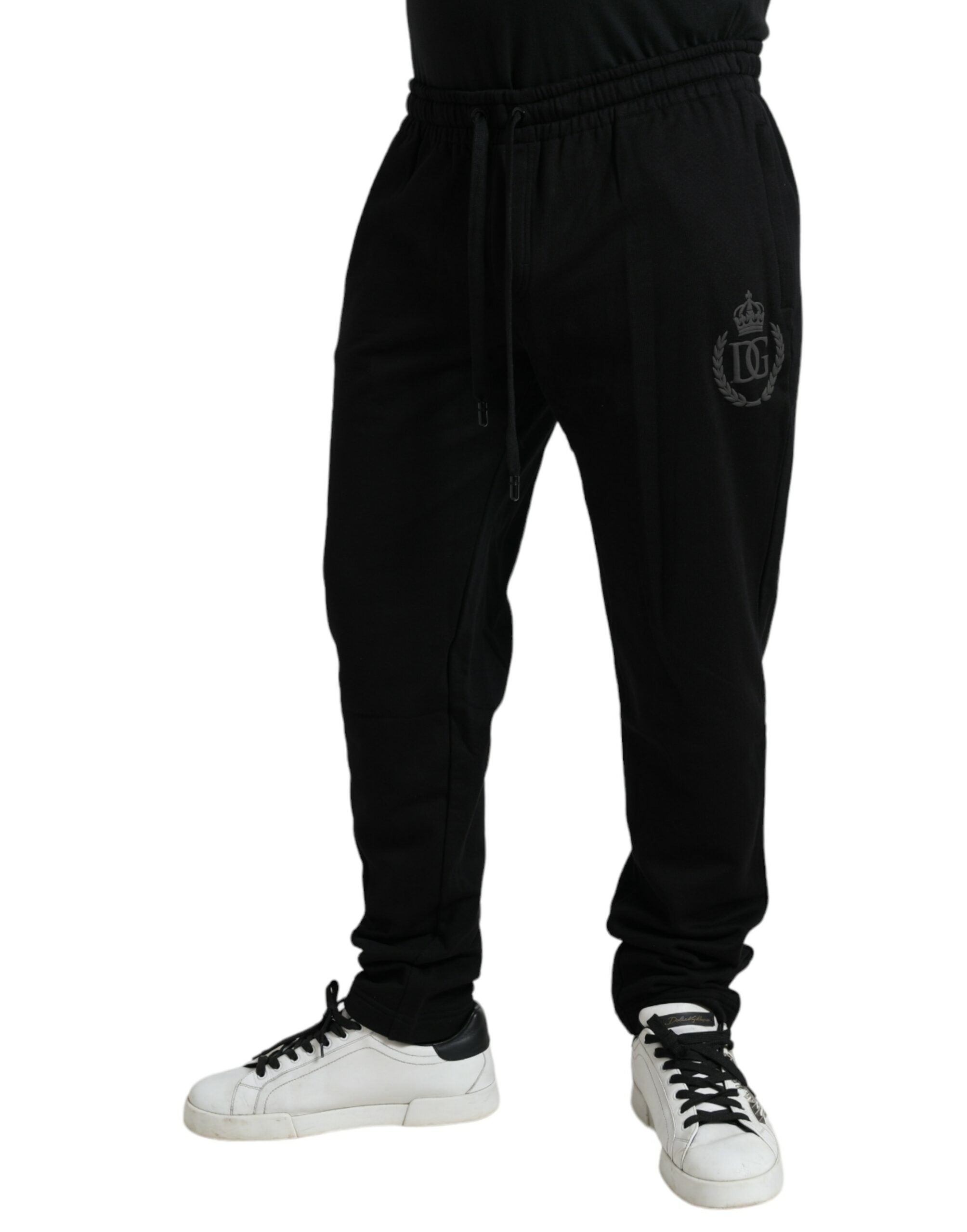 Zwarte katoenen logo joggingbroek voor heren