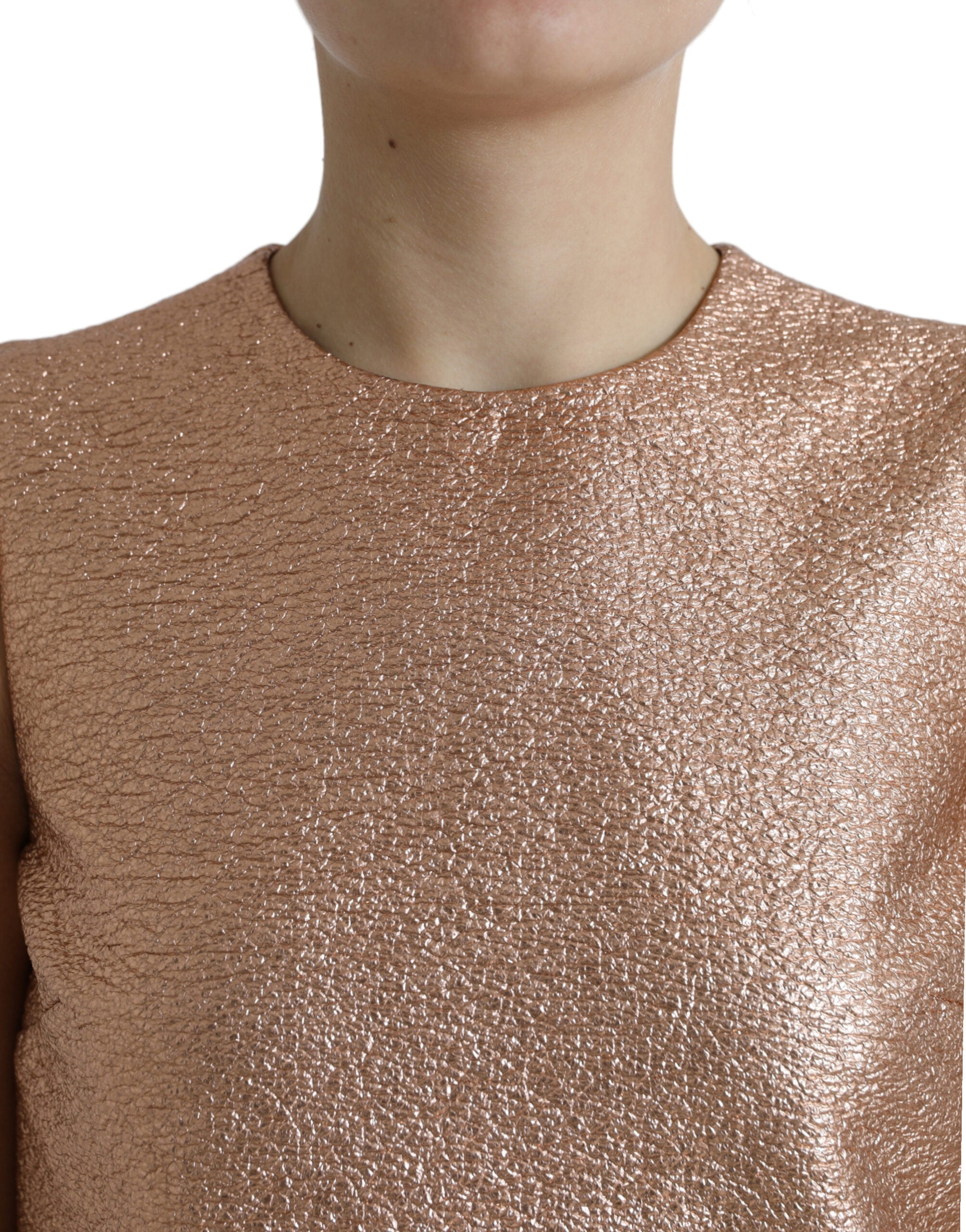 Roze jacquard mouwloze shift mini-jurk