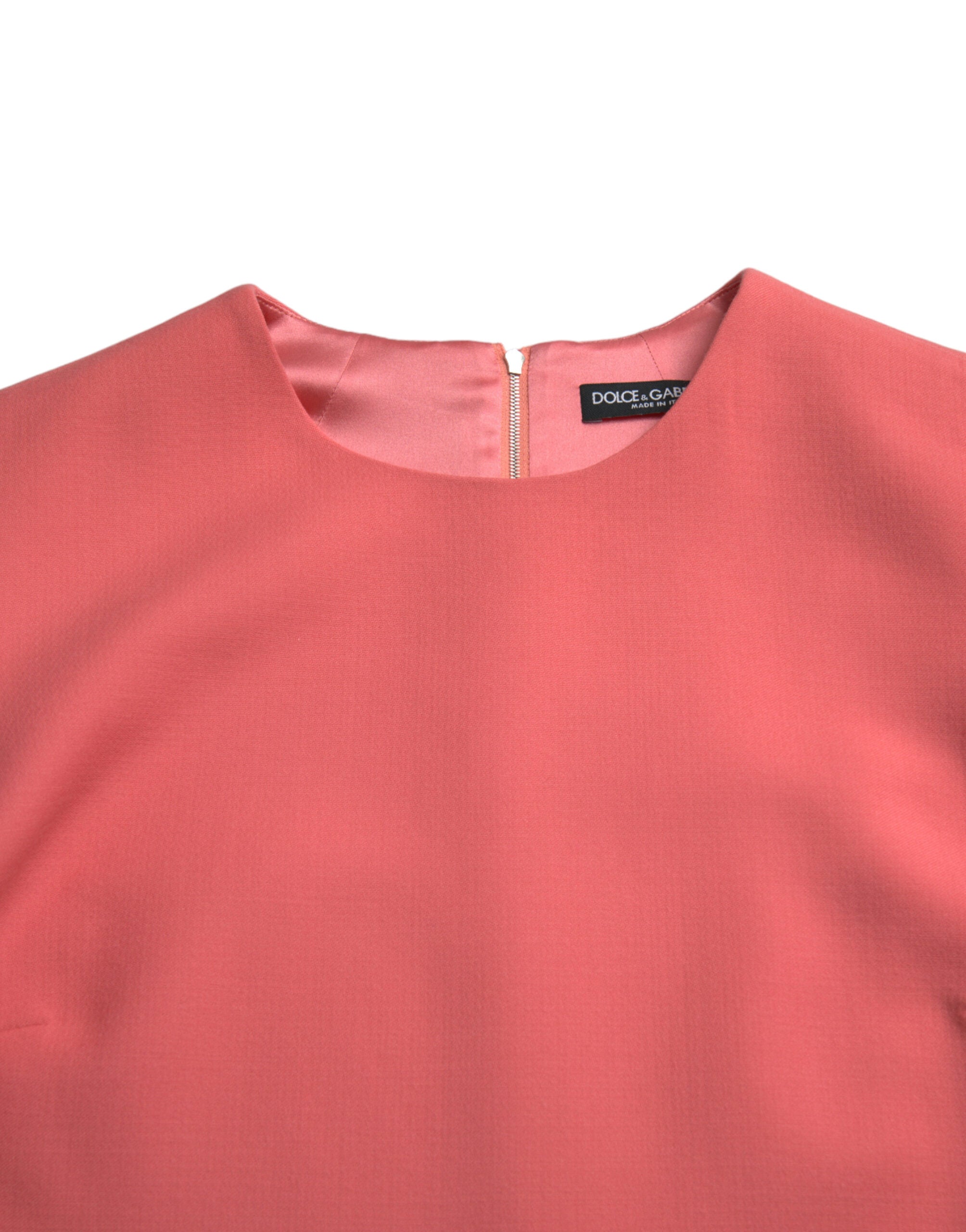 Roze mouwloze mini-jurk van maagdelijke wol