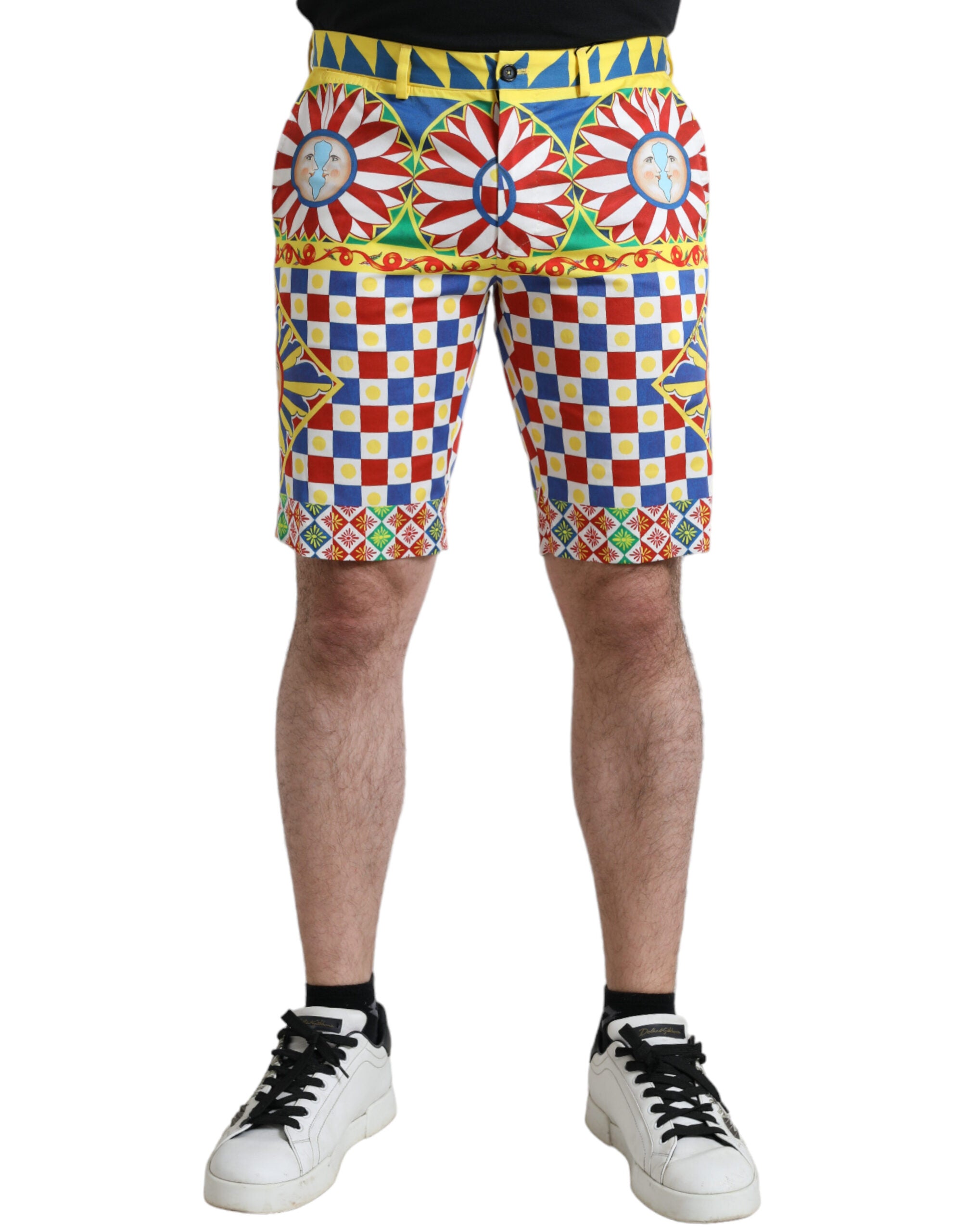 Multicolor Carretto Print Heren Bermuda Shorts