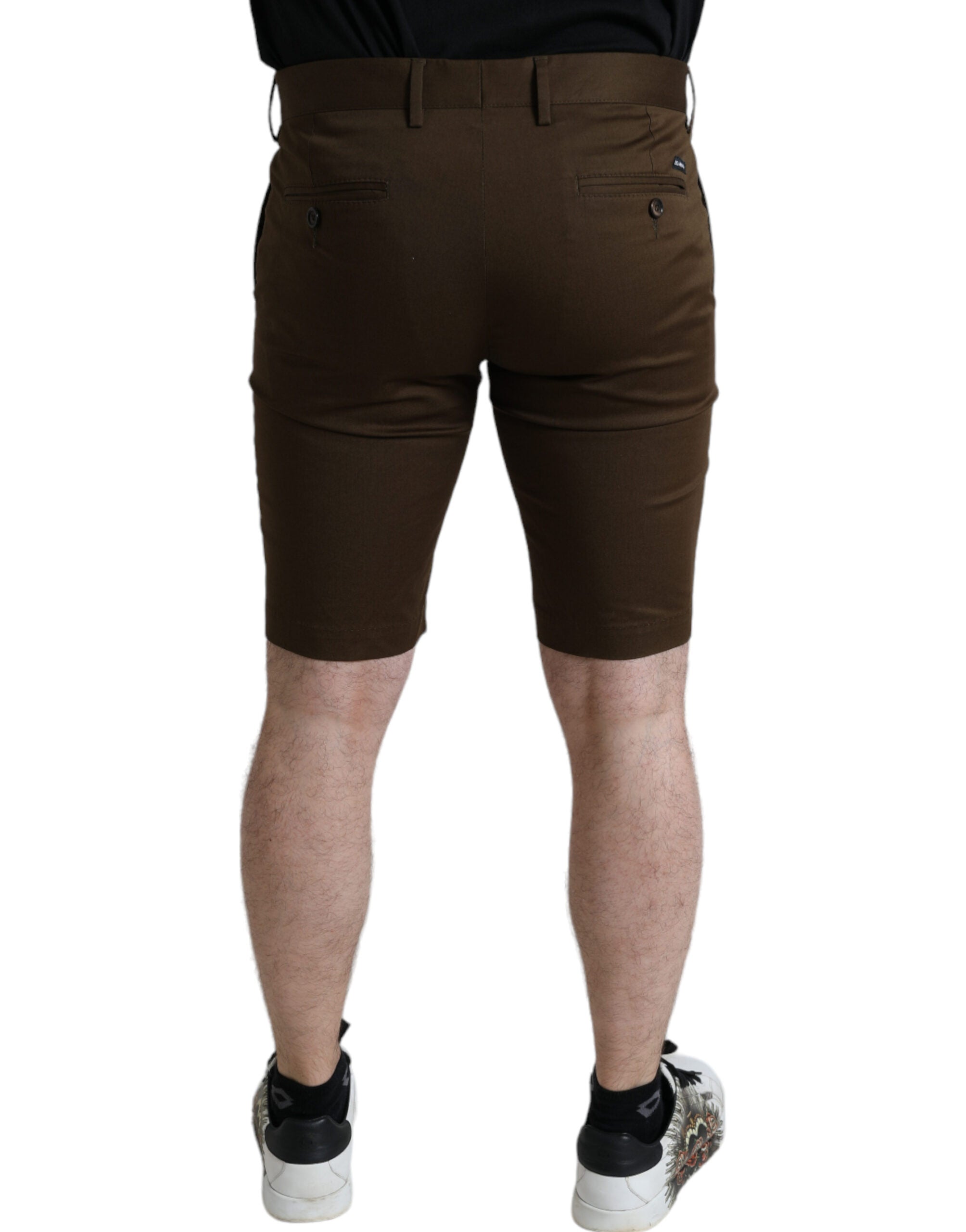 Bruine katoenen stretch Bermuda shorts voor heren