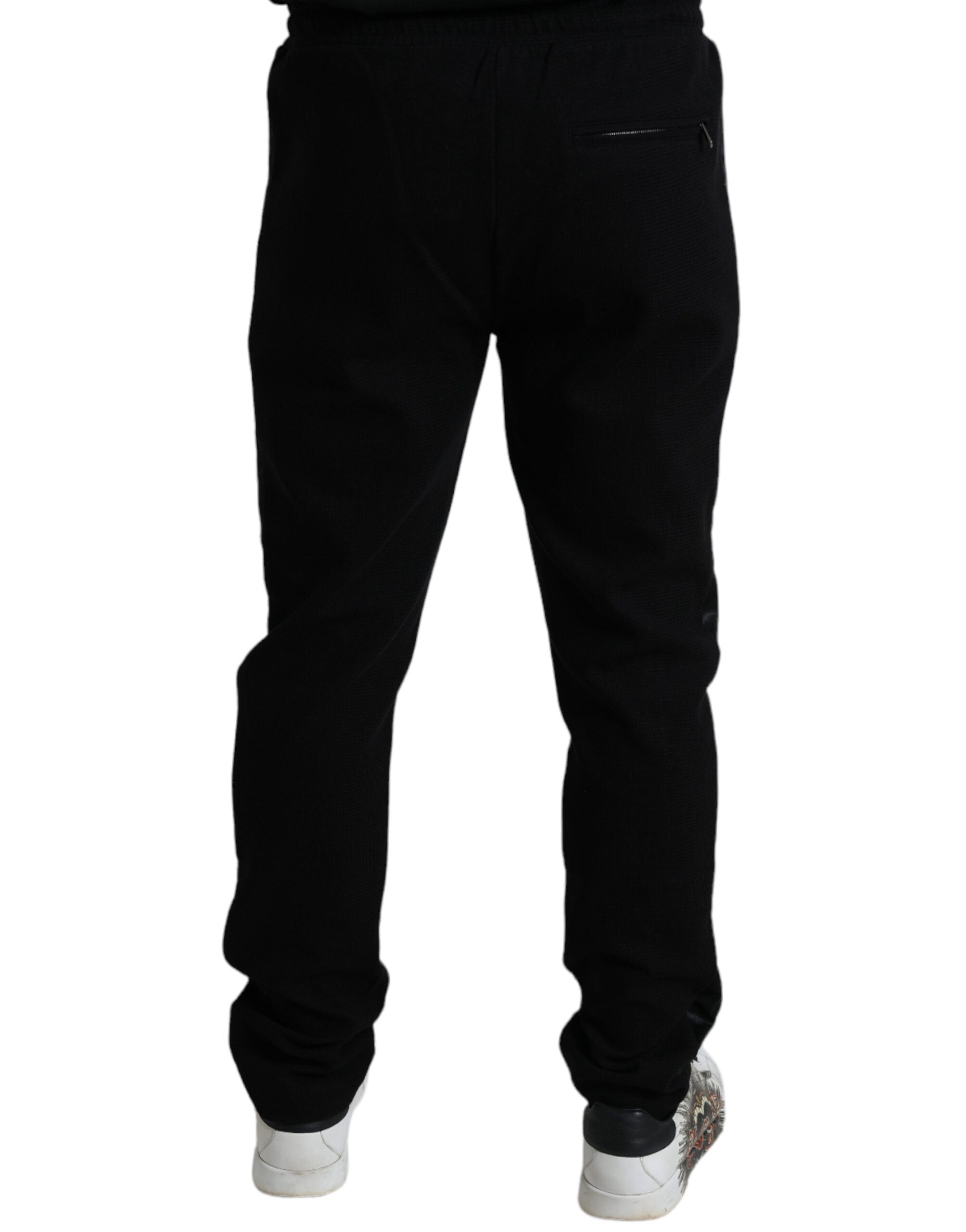 Zwarte katoenen skinny joggingbroek