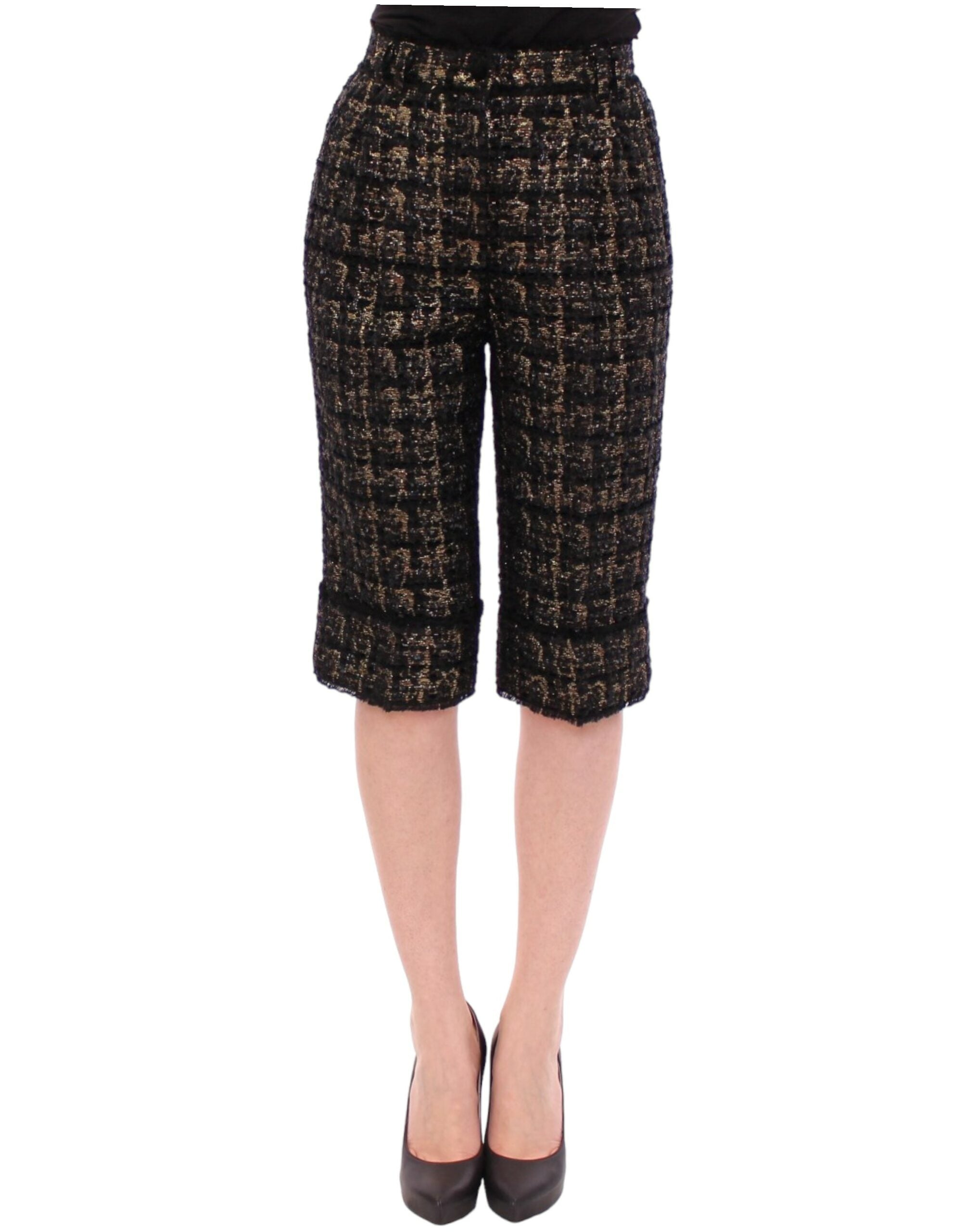 Zwarte stoffen korte broek
