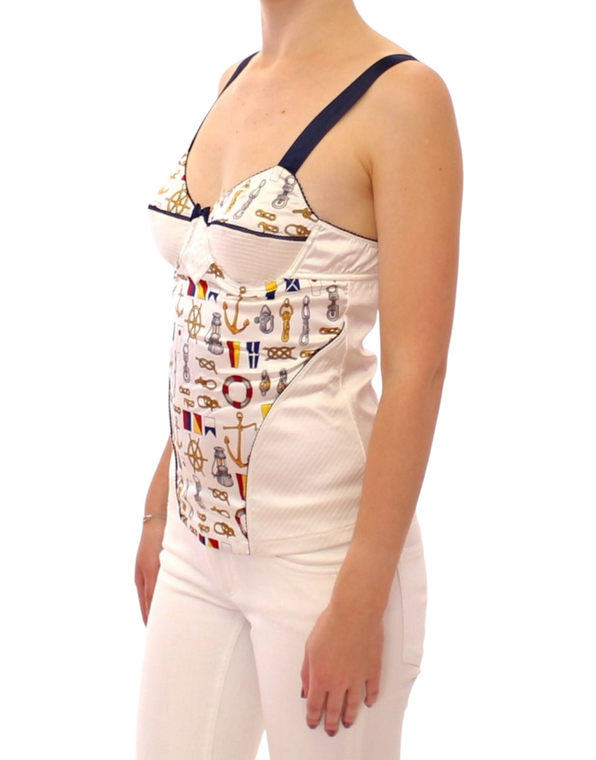 Witte tanktop met zeemansmotief