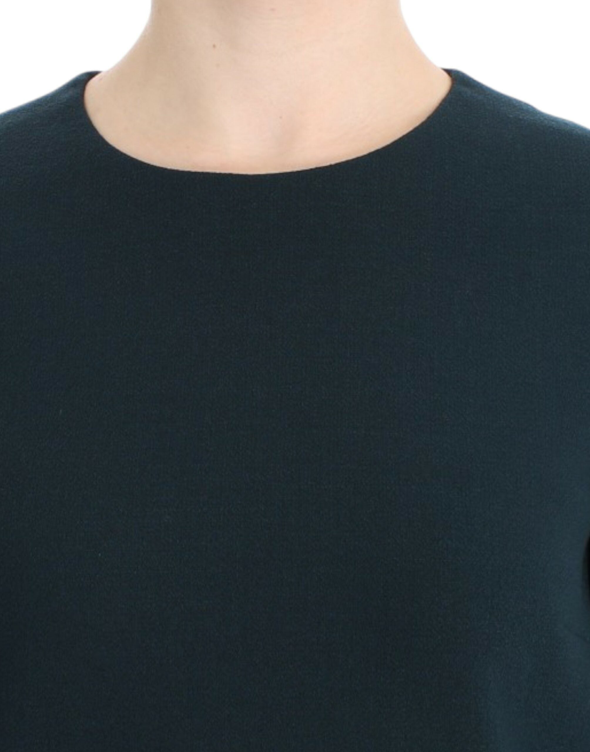 Groene wollen blouse met 3/4 mouwen