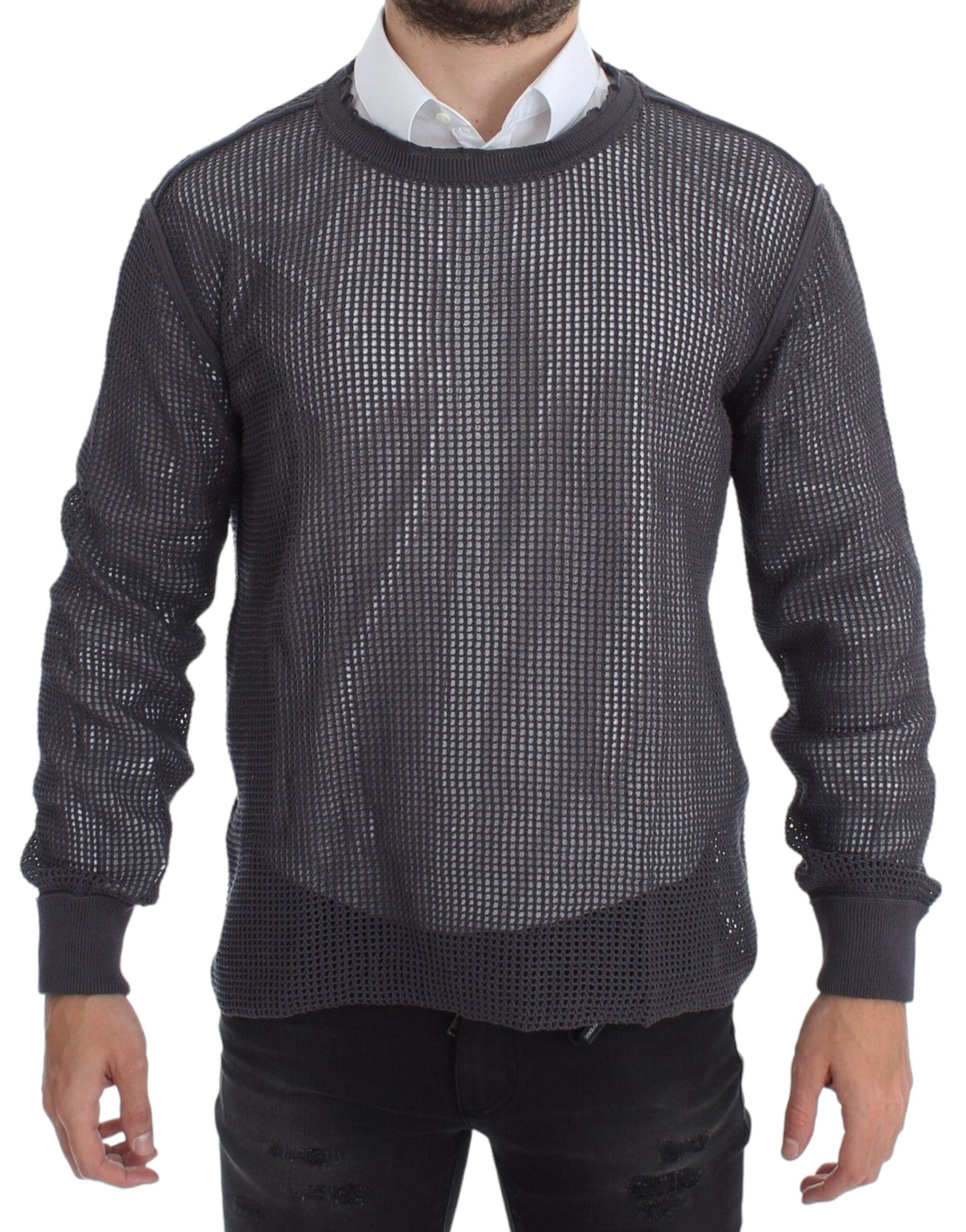 Paarse Runway Netz Pullover Netted Sweater