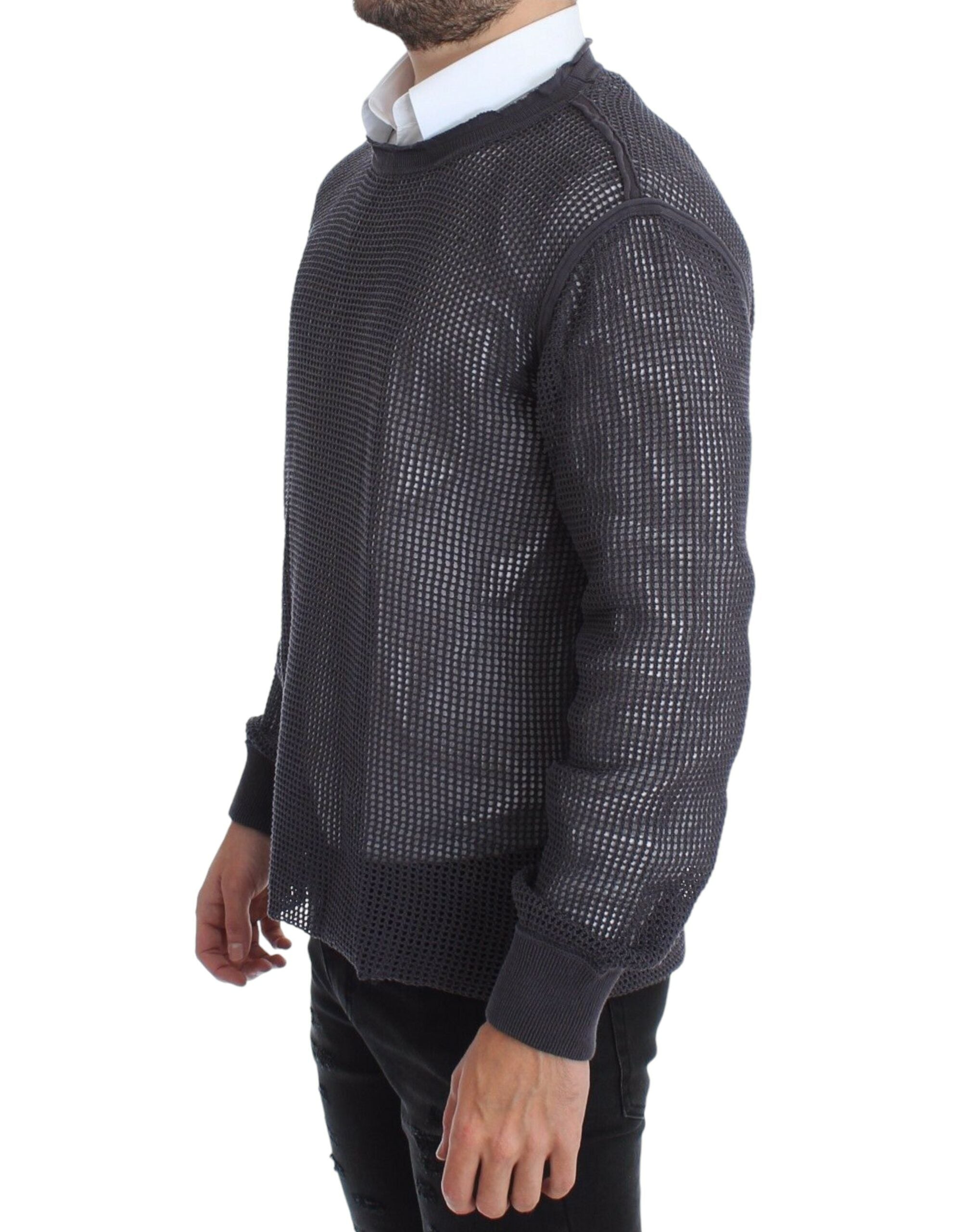 Paarse Runway Netz Pullover Netted Sweater