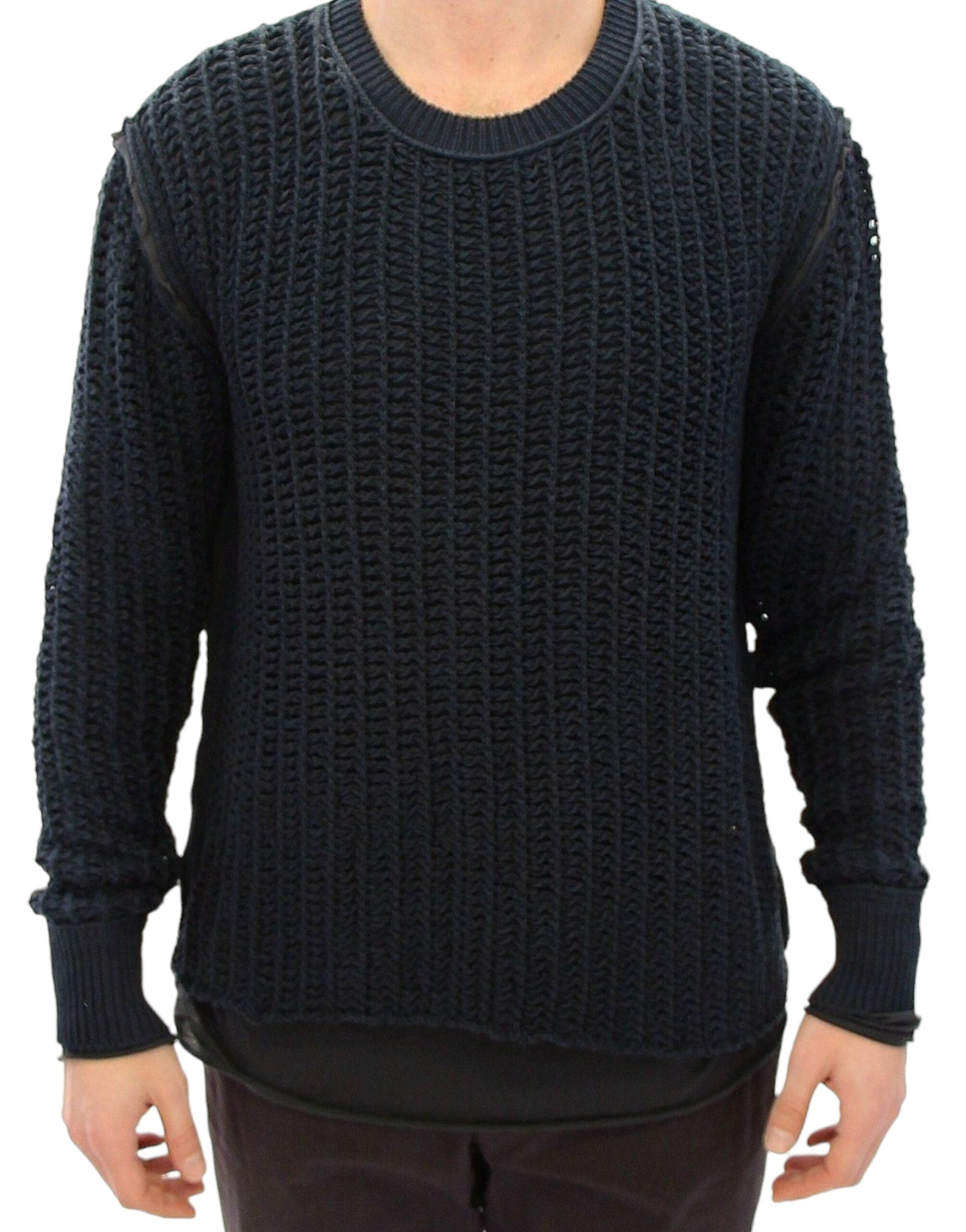 Blauwe Runway Netz Pullover Netted Sweater