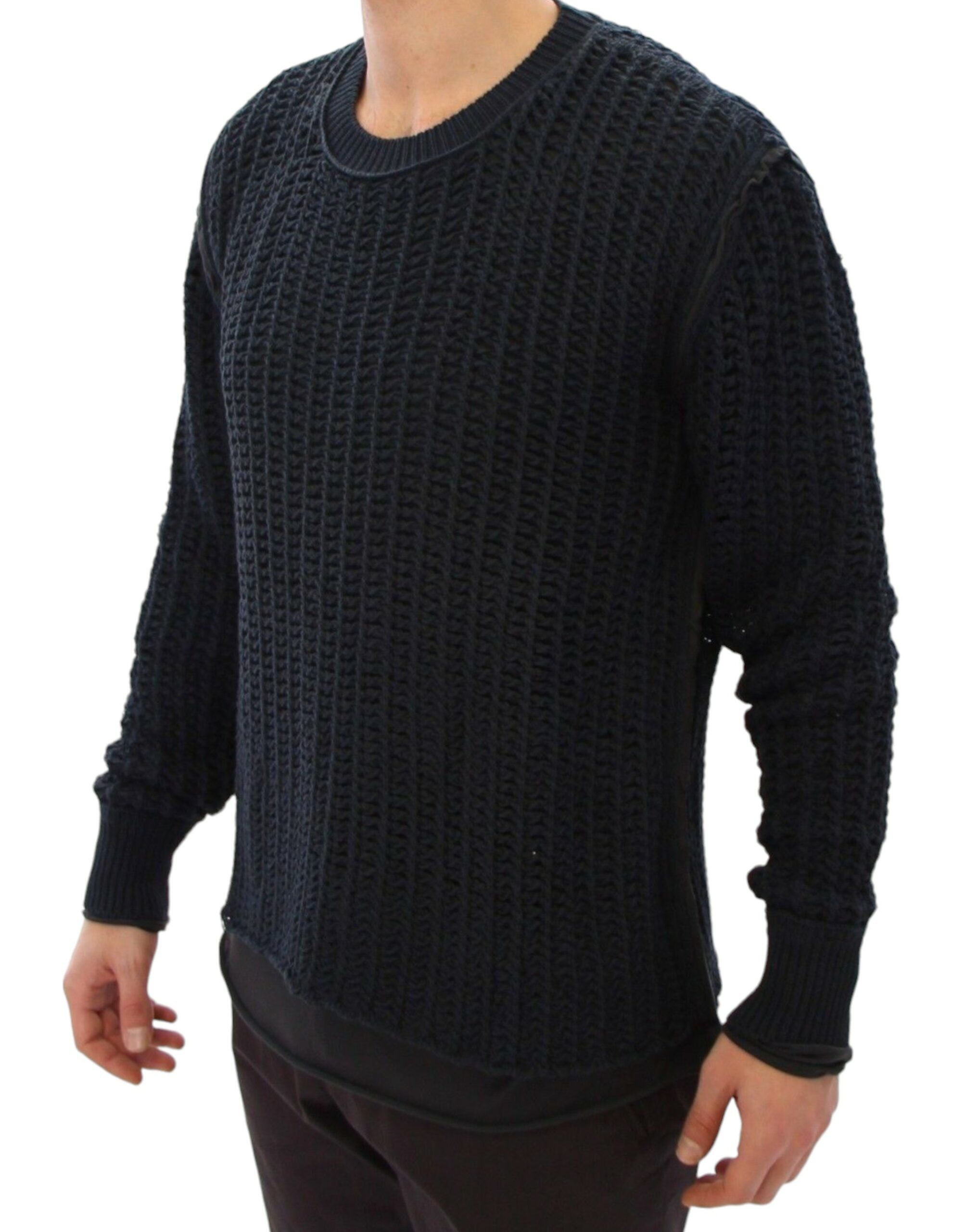 Blauwe Runway Netz Pullover Netted Sweater
