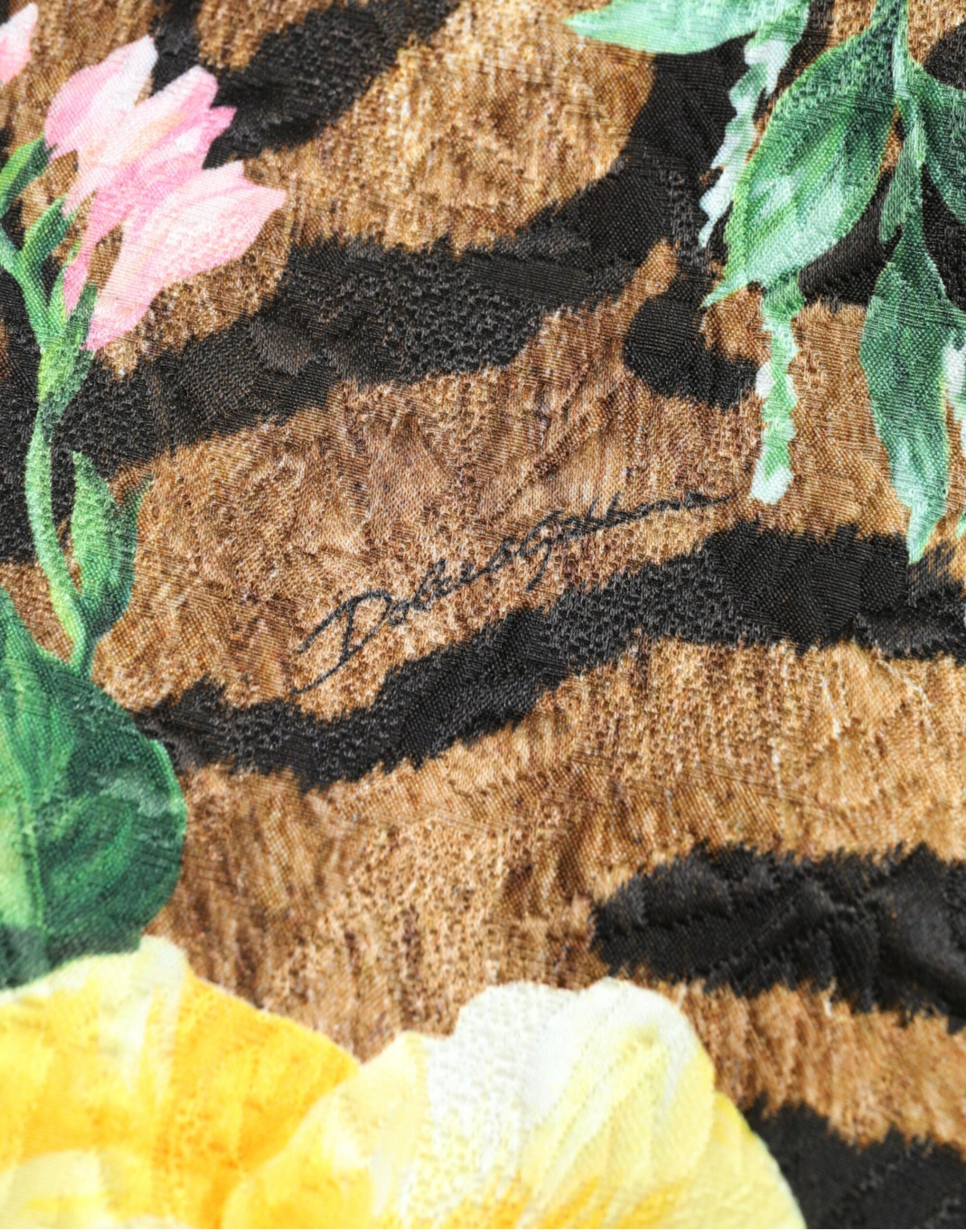 Multicolor tijger bloemenprint shift mini-jurk