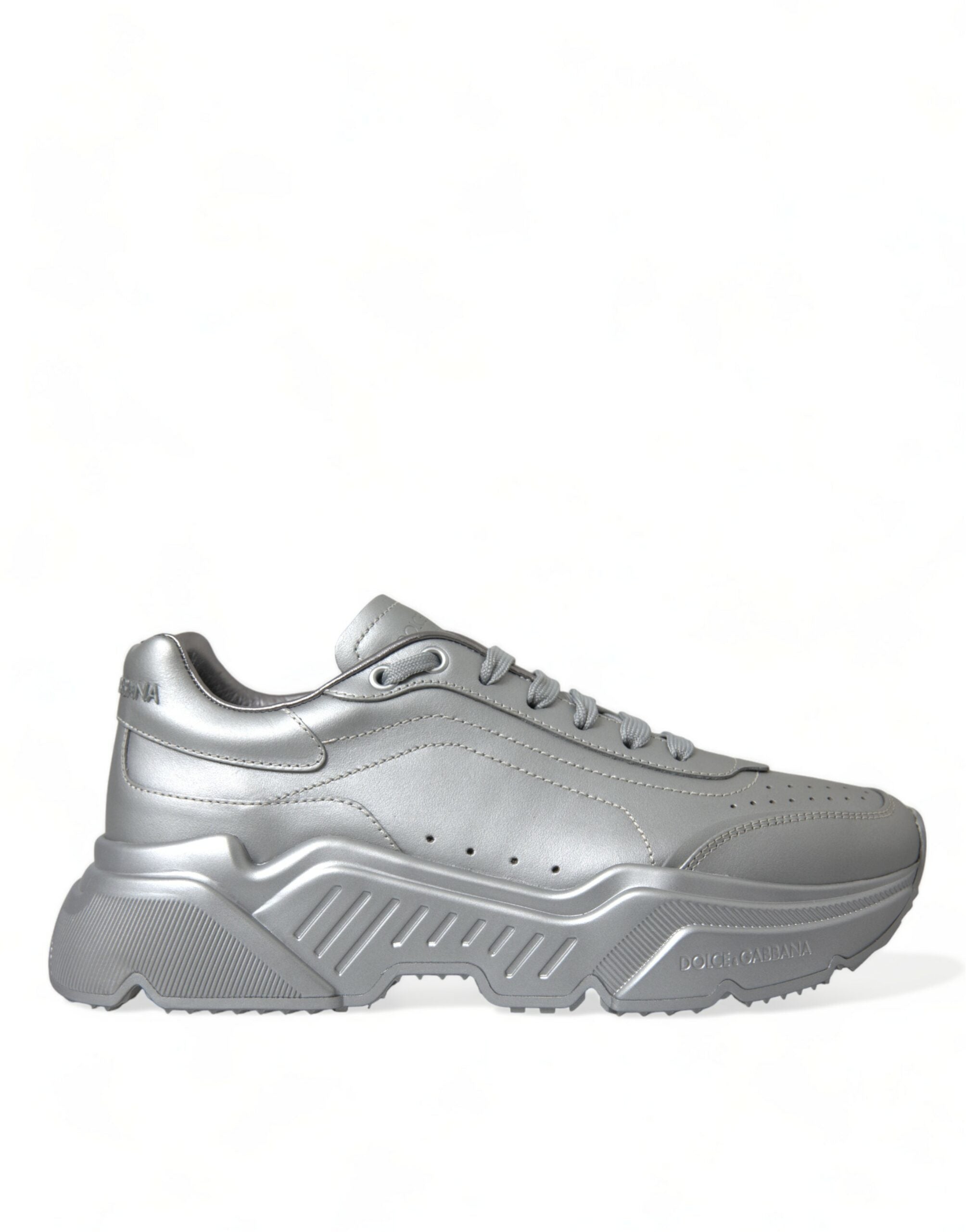 Zilveren DAYMASTER leren heren casual sneakers