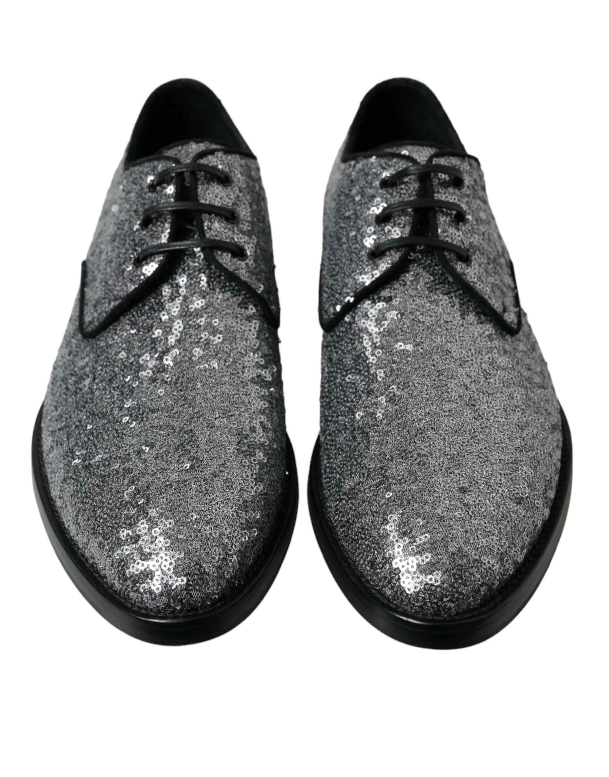 Zilveren veterschoenen voor heren met pailletten