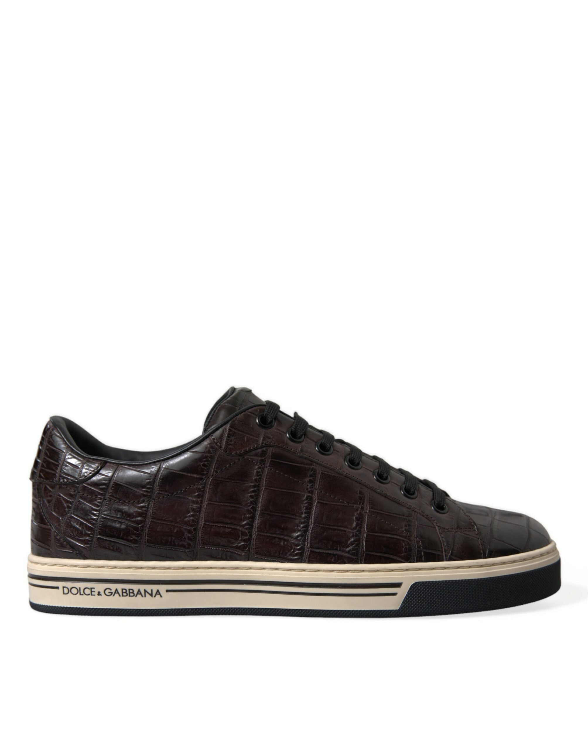 Bruine Croc Exotic leren heren casual sneakers