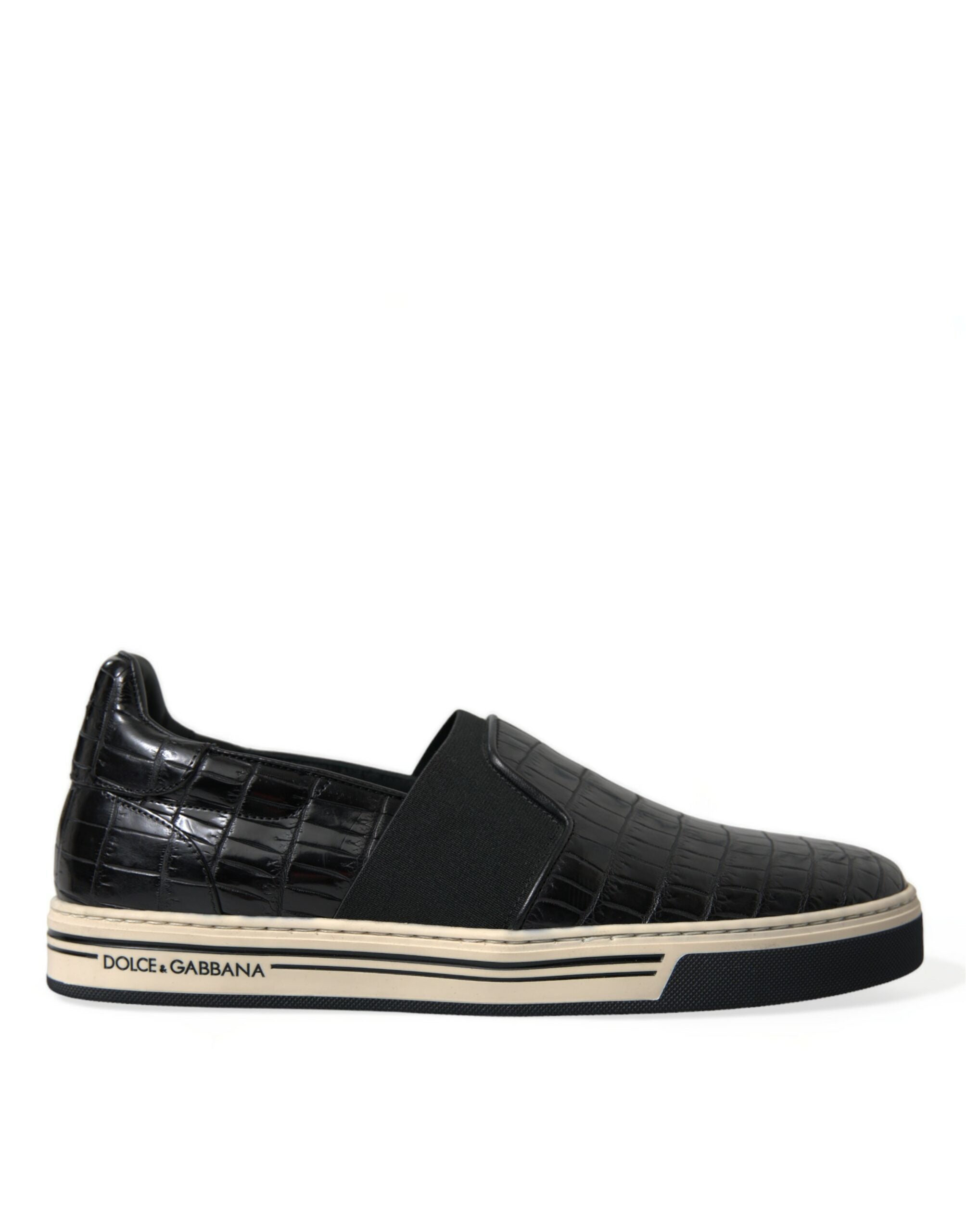 Zwarte Croc Exotic leren sneakers