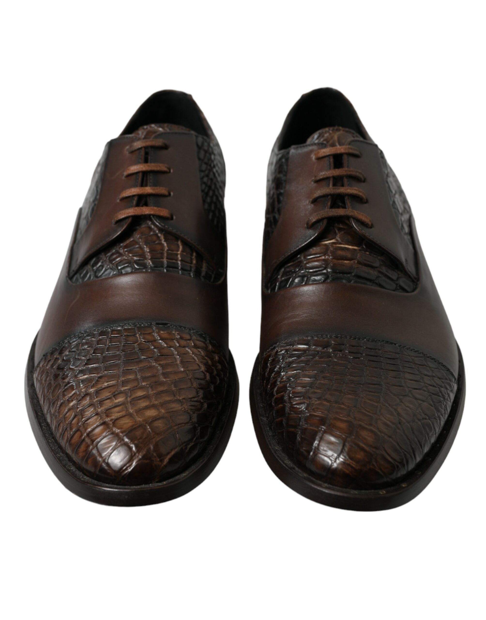 Bruine exotische leren Oxford veterschoenen