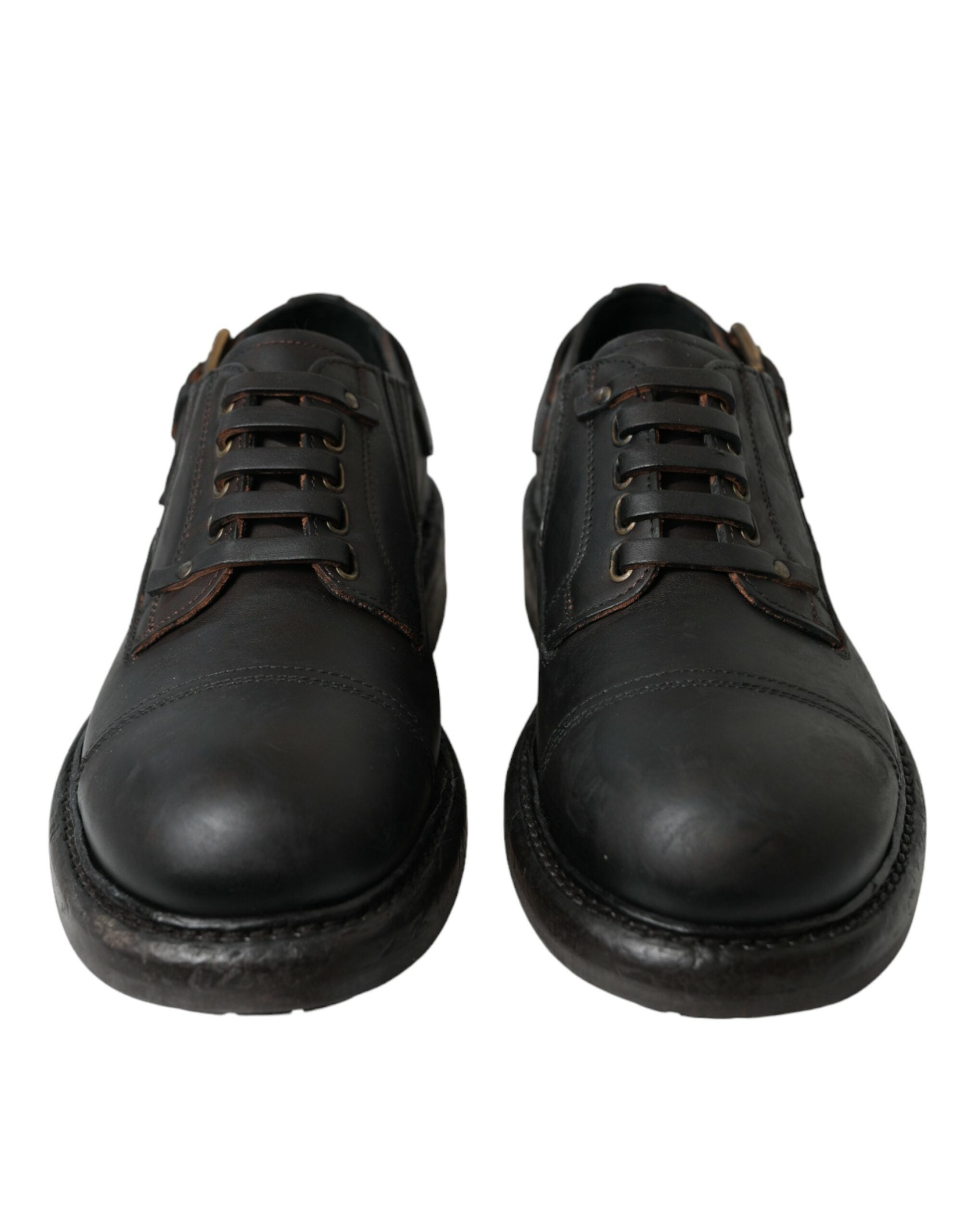 Bruine leren veterschoenen voor heren