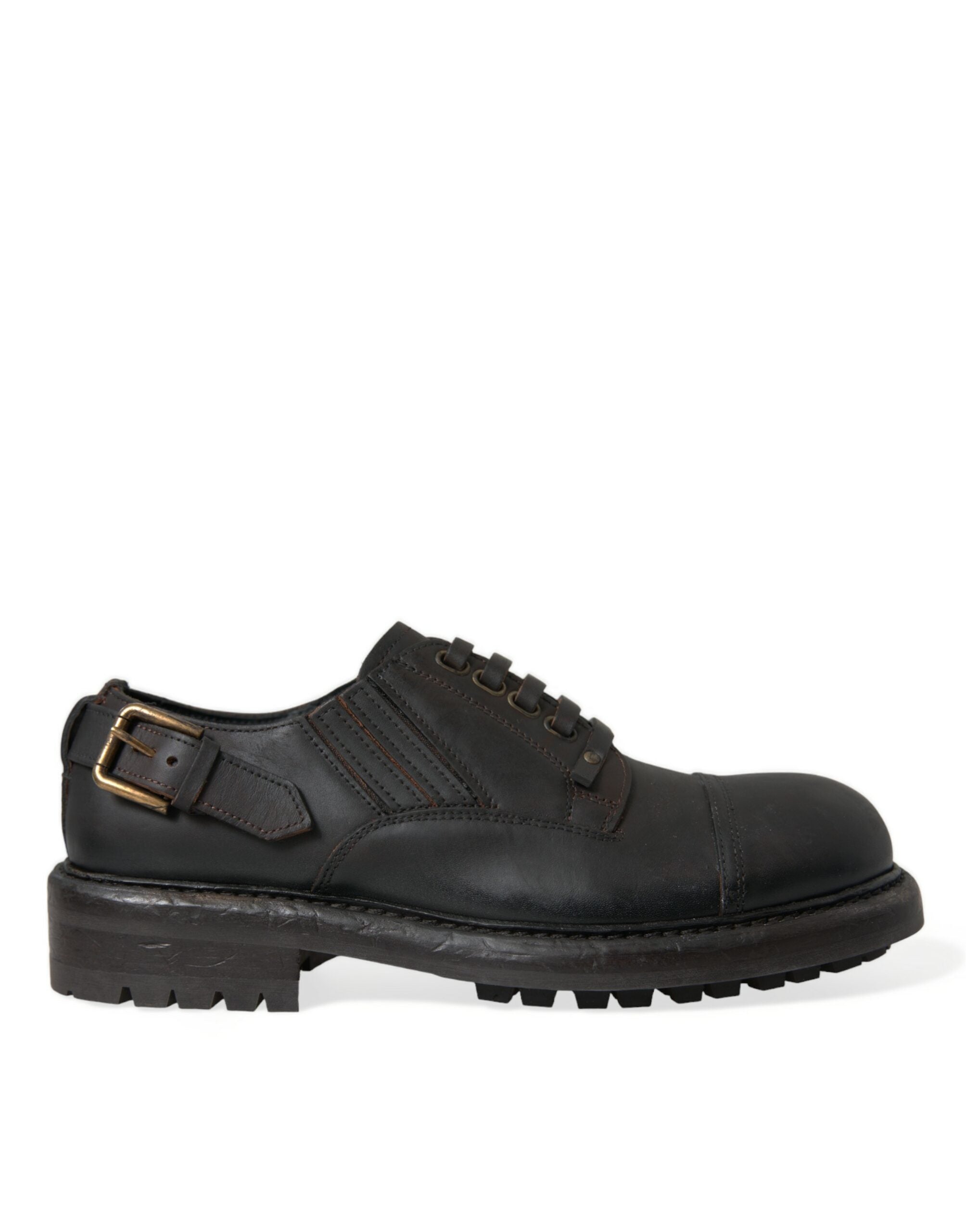 Bruine leren veterschoenen voor heren