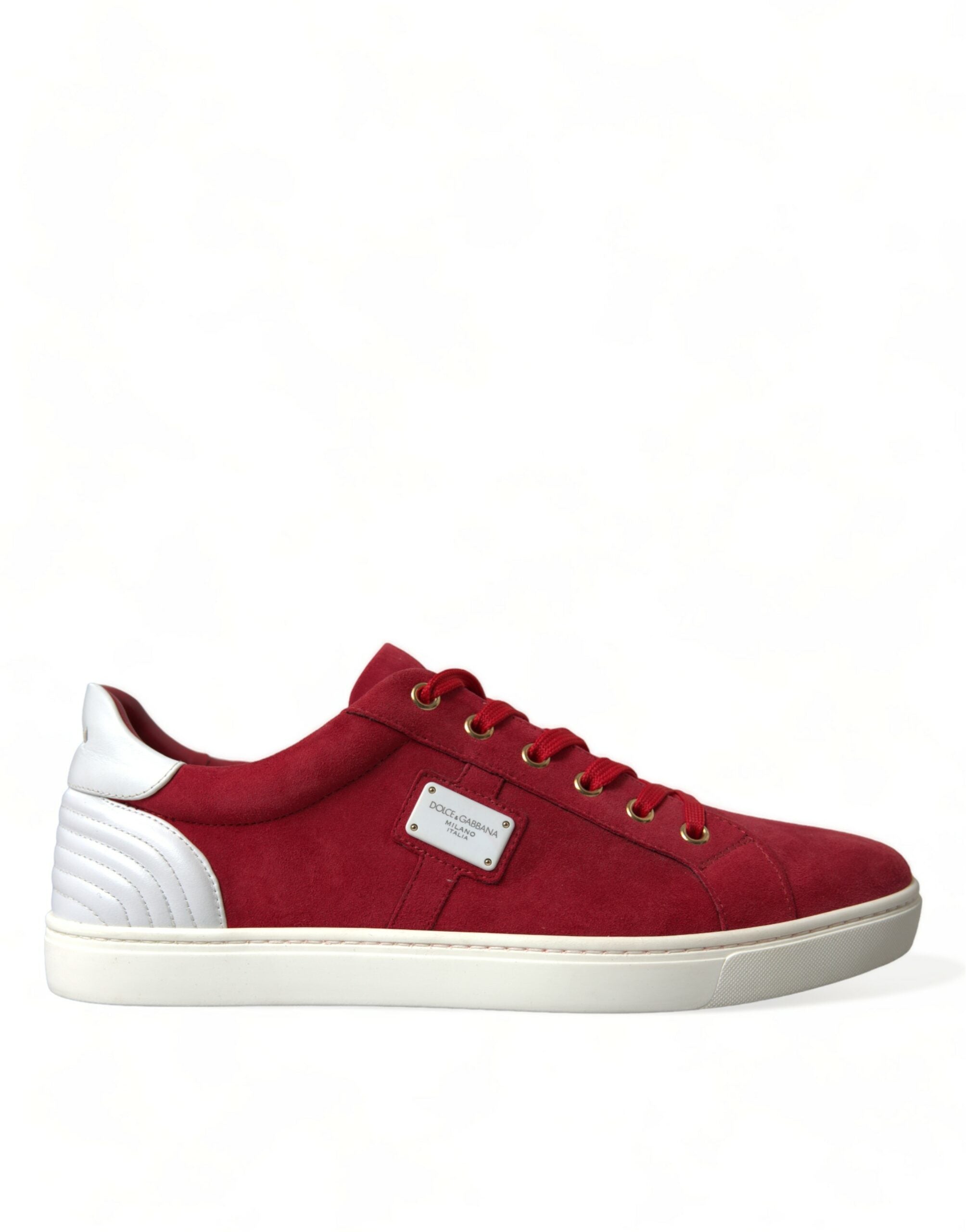 Rode suède leren heren lage sneakers