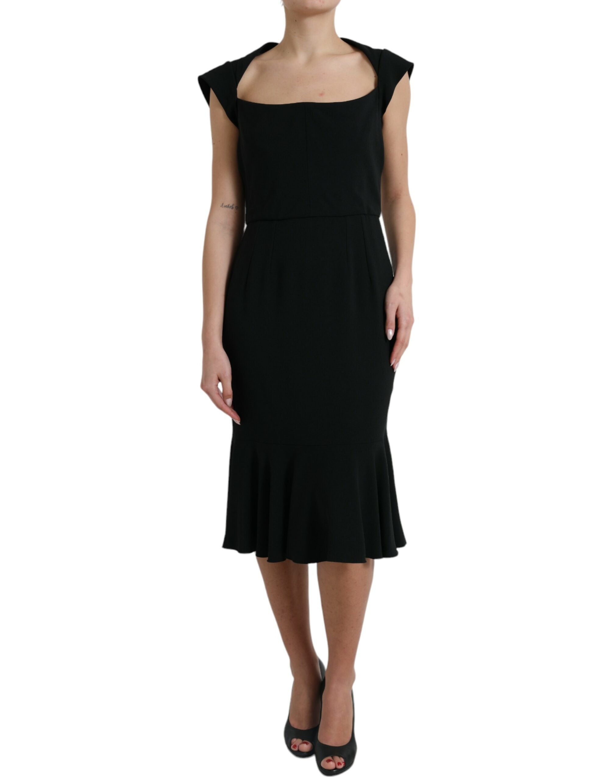 Zwarte Cady Viscose Mouwloze Jurk