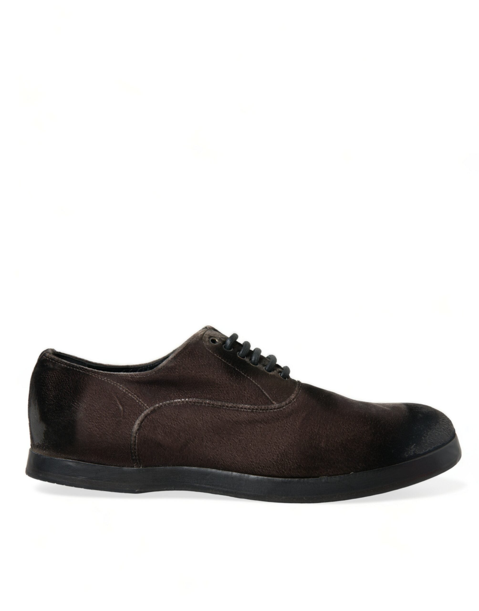Bruine fluwelen Oxford veterschoenen voor heren