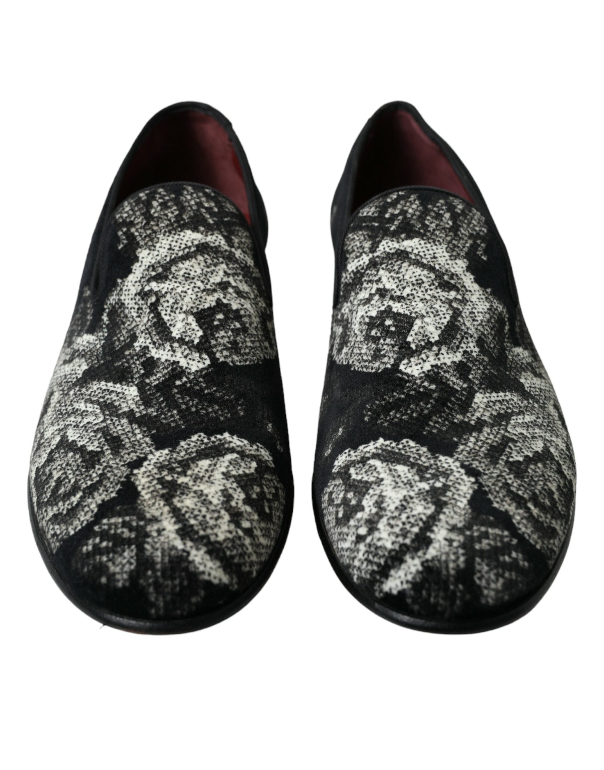 Zwarte bloemenpantoffels heren loafers nette schoenen