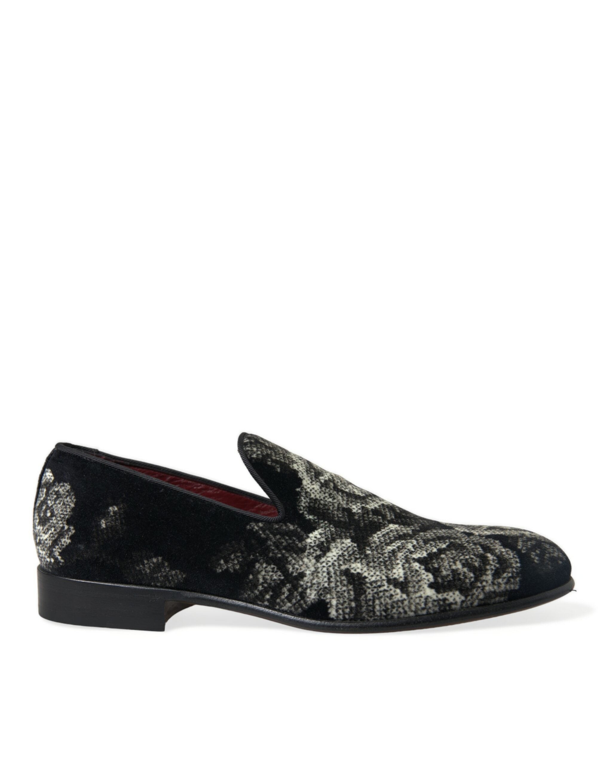 Zwarte bloemenpantoffels heren loafers nette schoenen