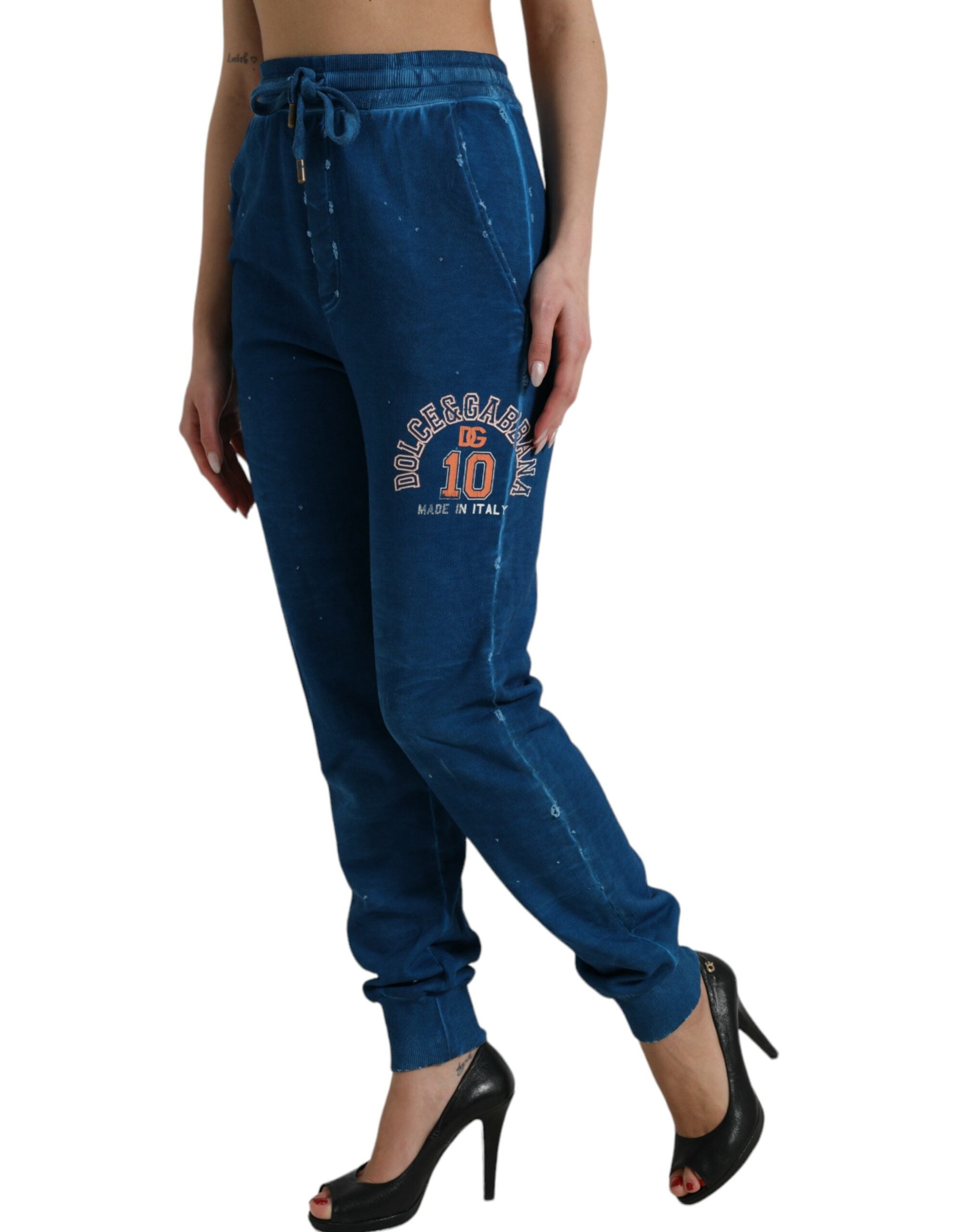 Blauwe logo katoenen joggingbroek met joggingbroek
