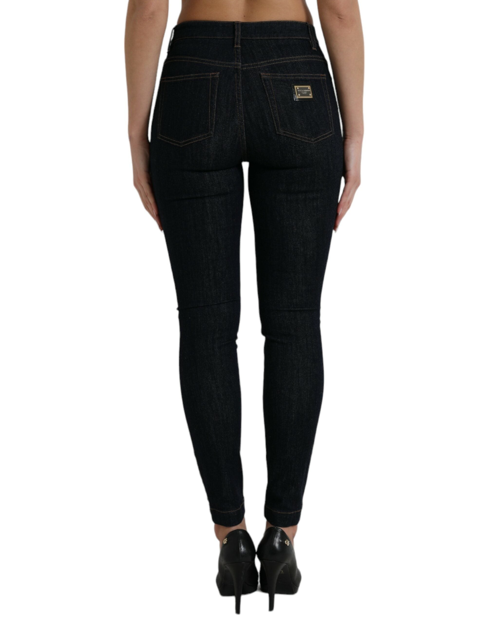 Blauwe katoenen stretch denim skinny jeans