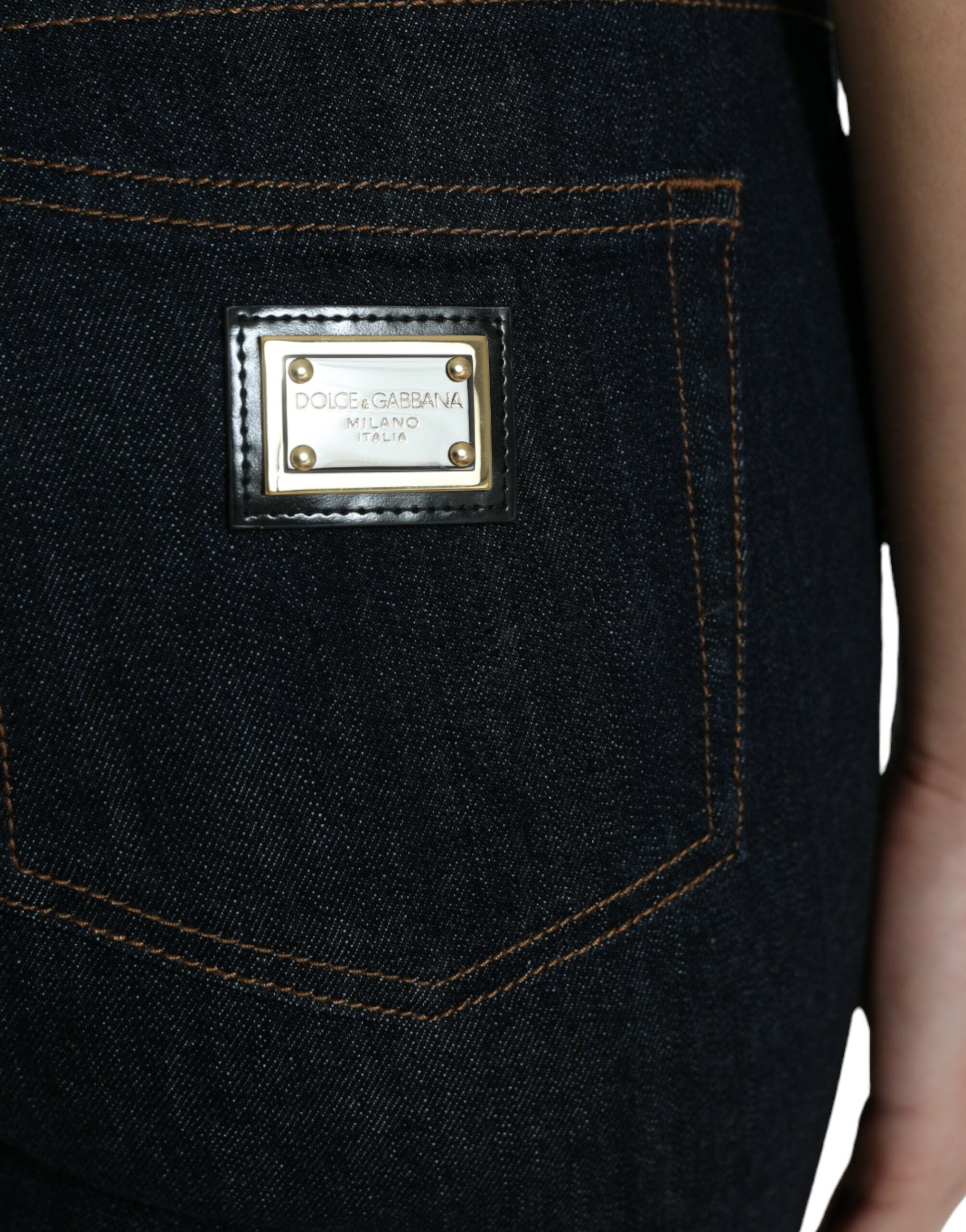Blauwe katoenen stretch denim skinny jeans