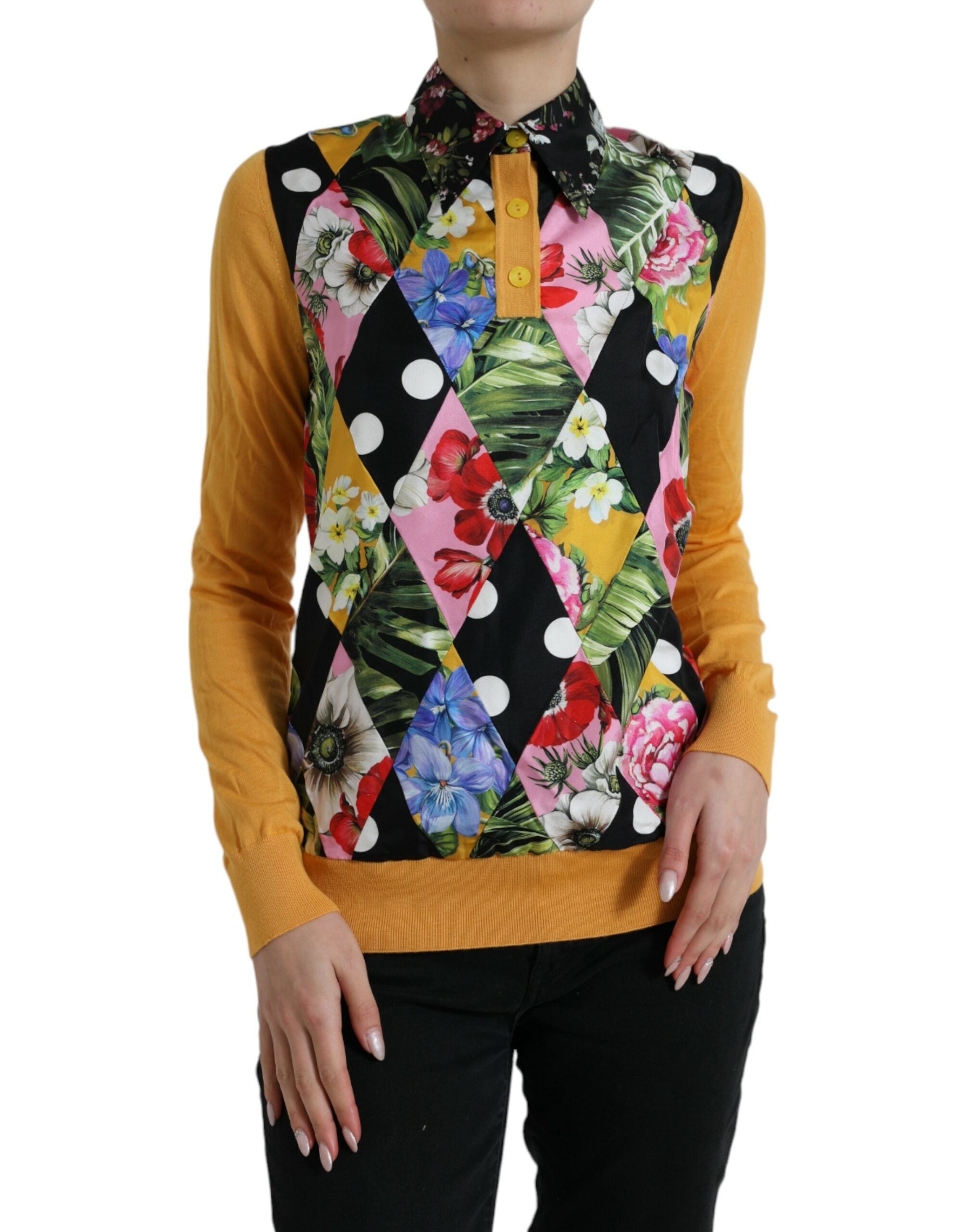 Multicolor Patchwork Kasjmier Henley Trui
