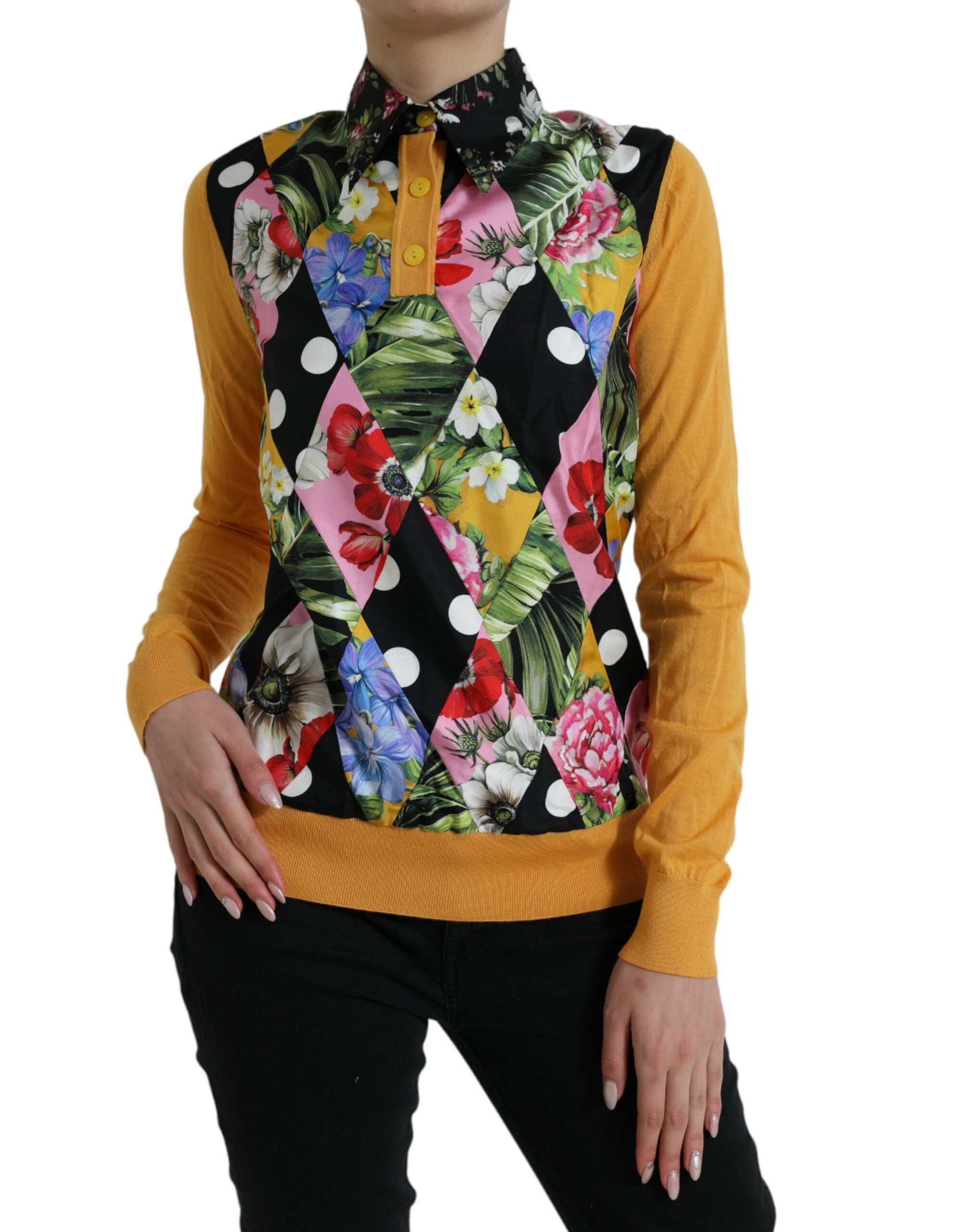 Multicolor Patchwork Kasjmier Henley Trui