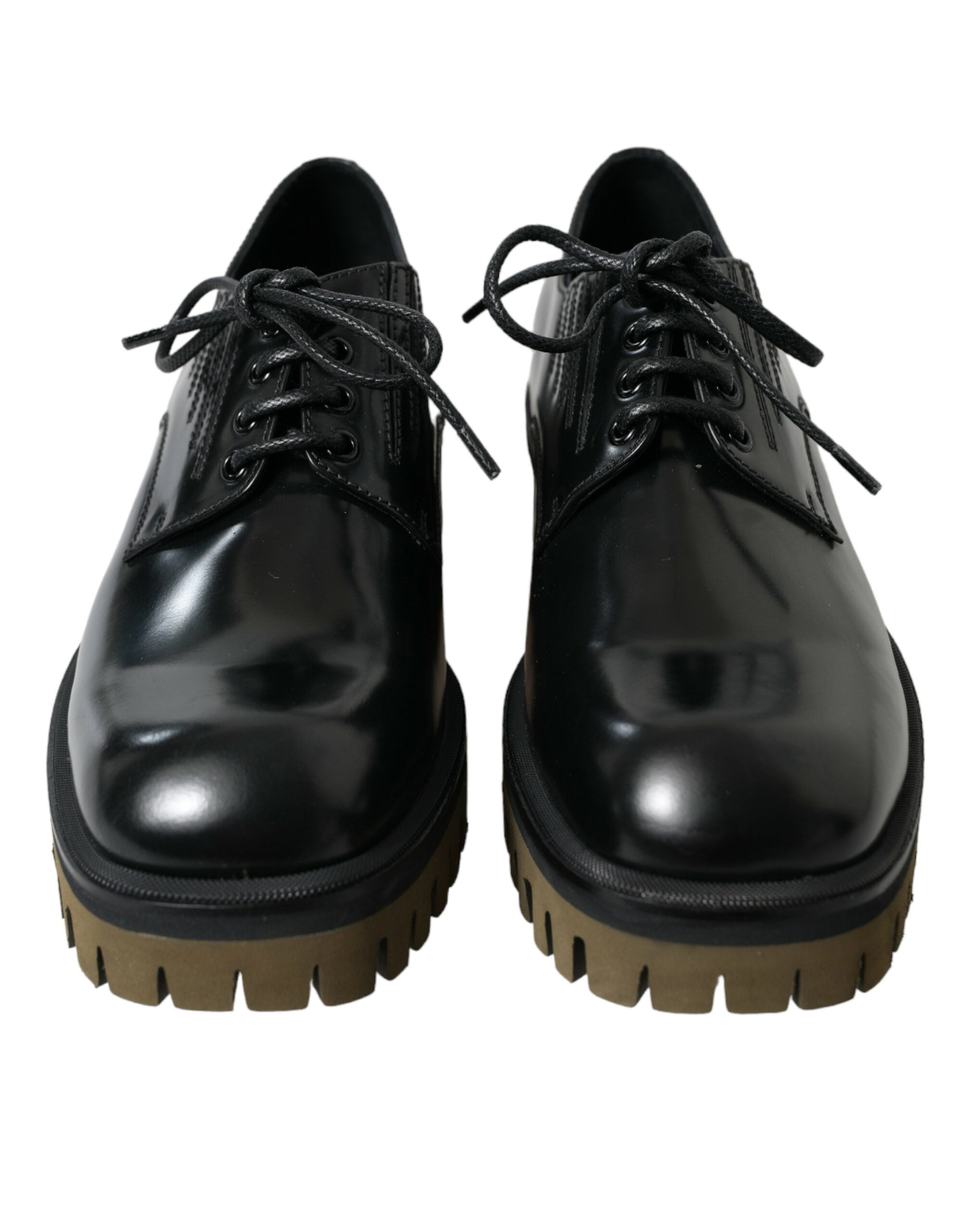 Zwarte leren veterschoenen voor heren