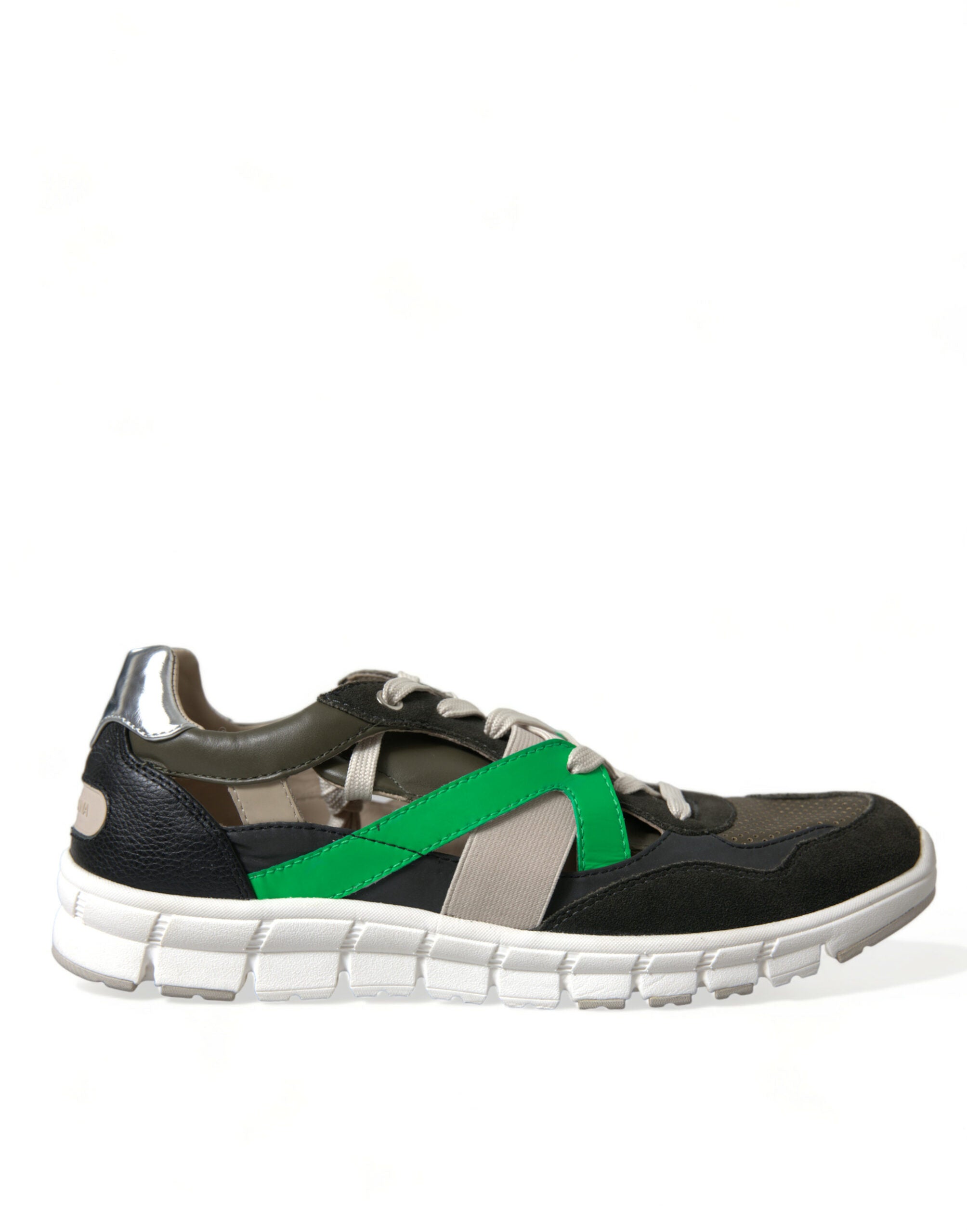 Veelkleurige leren suède lage sneakers
