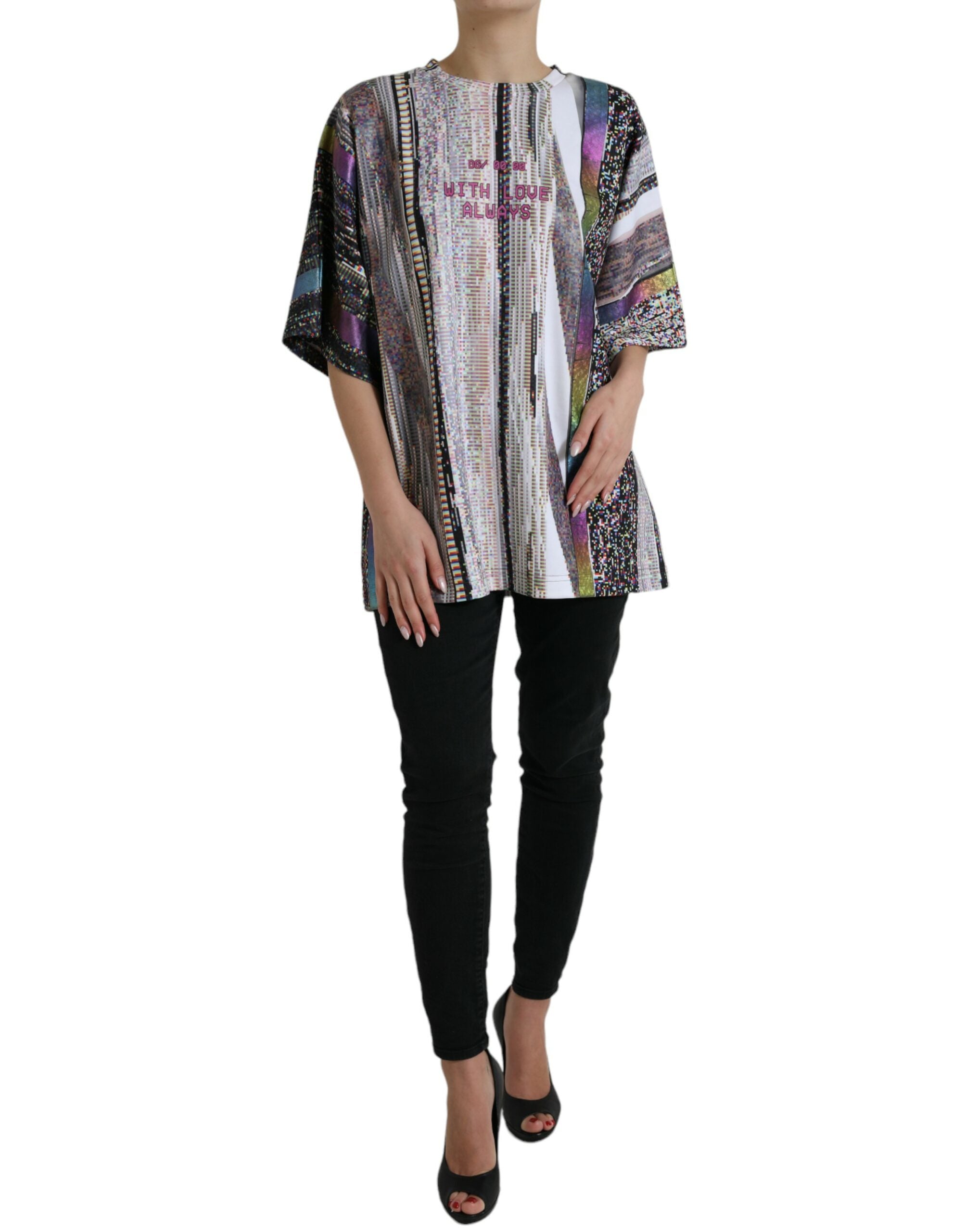 Multicolor T-shirt met altijd liefdesprint