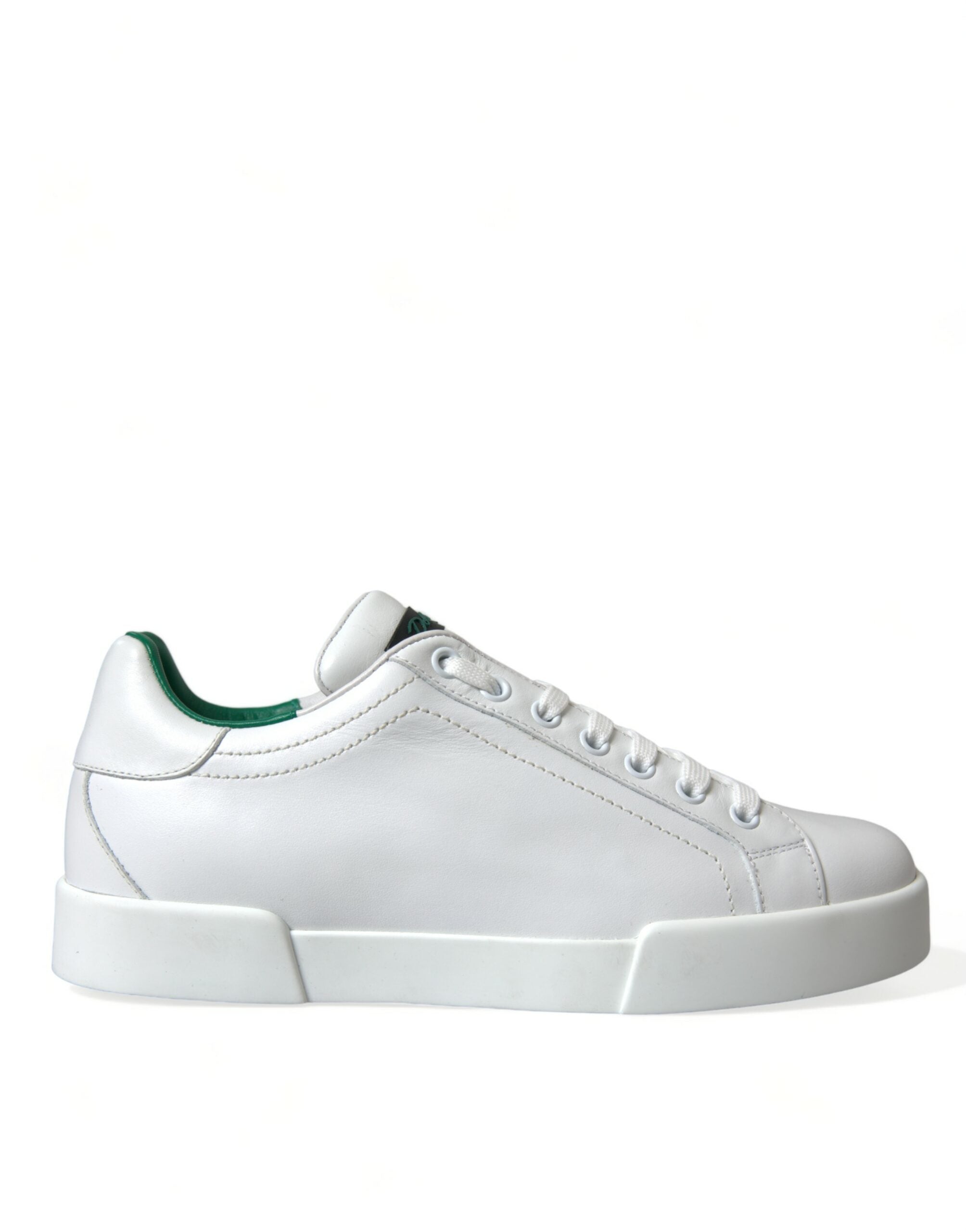 Witte groene leren Portofino sneakers